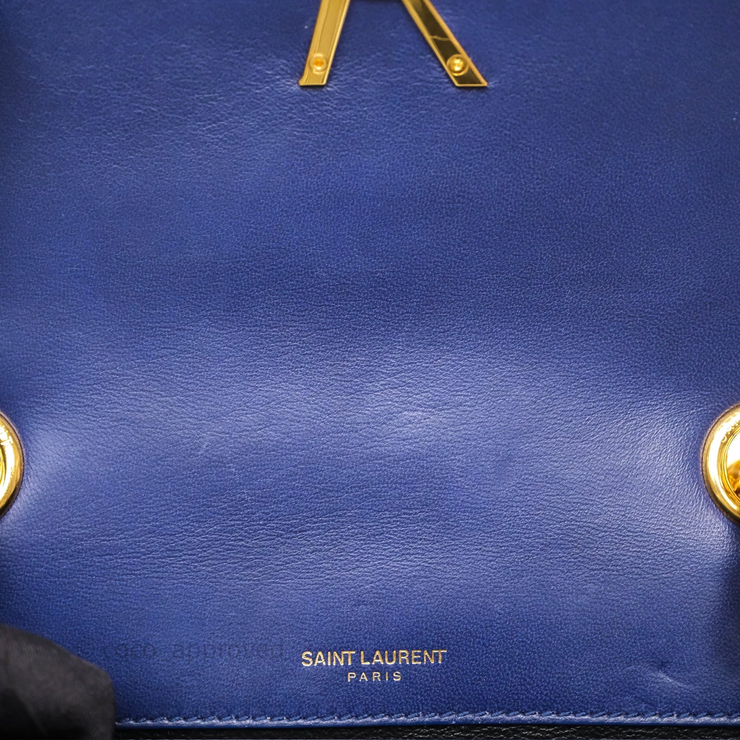 Saint Laurent Medium Vicky Bag Blue Lambskin Gold Hardware