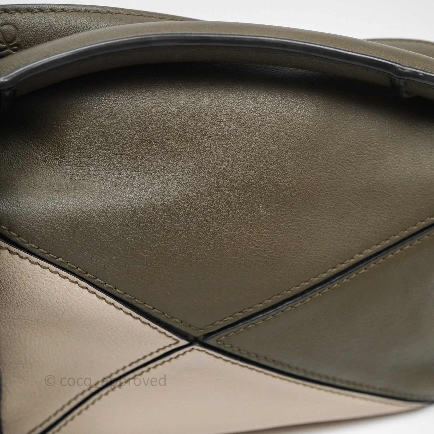 Loewe Mini Puzzle Bag Green Calfskin Gold Hardware