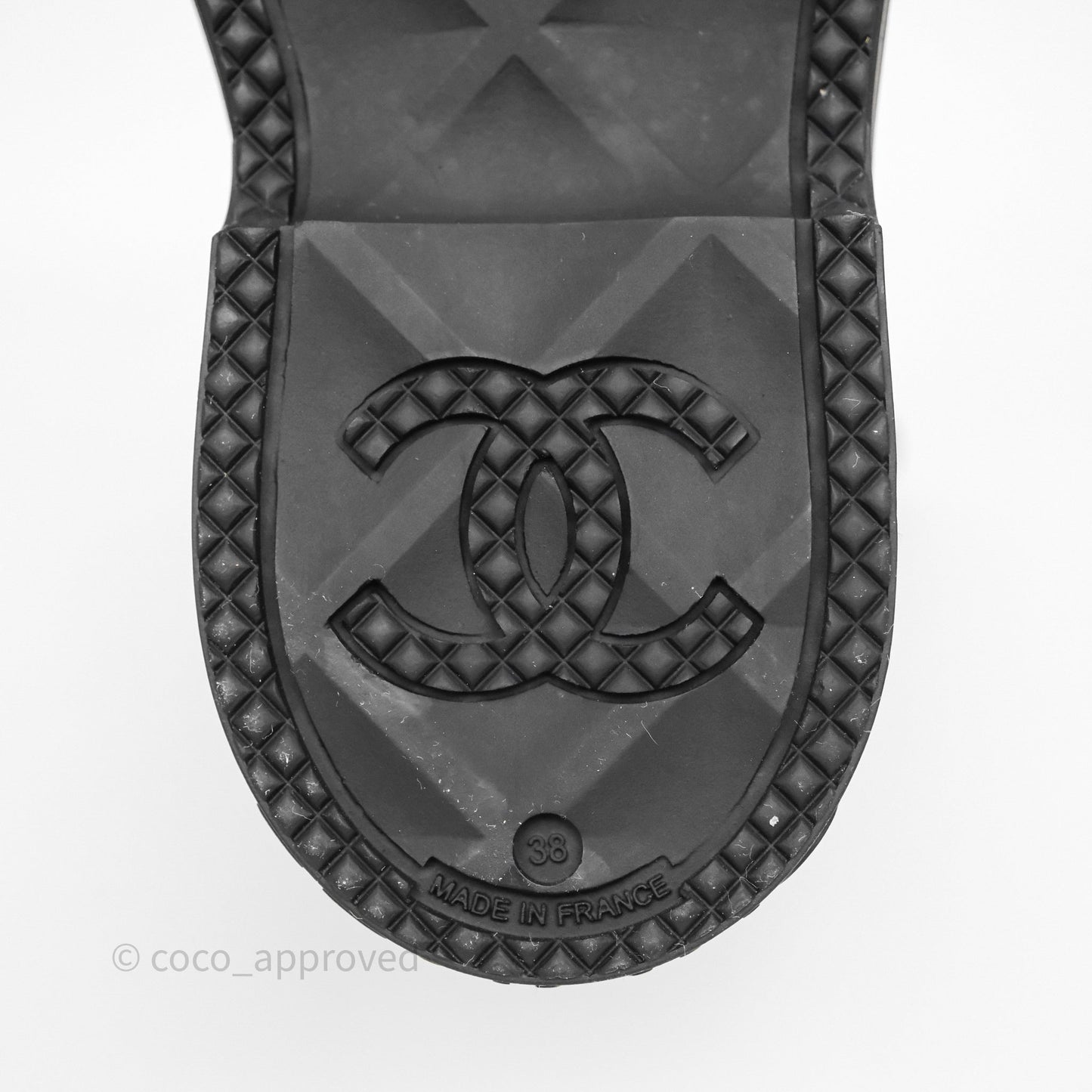 Chanel CC Rain Boots Black Caoutchouc Size 38