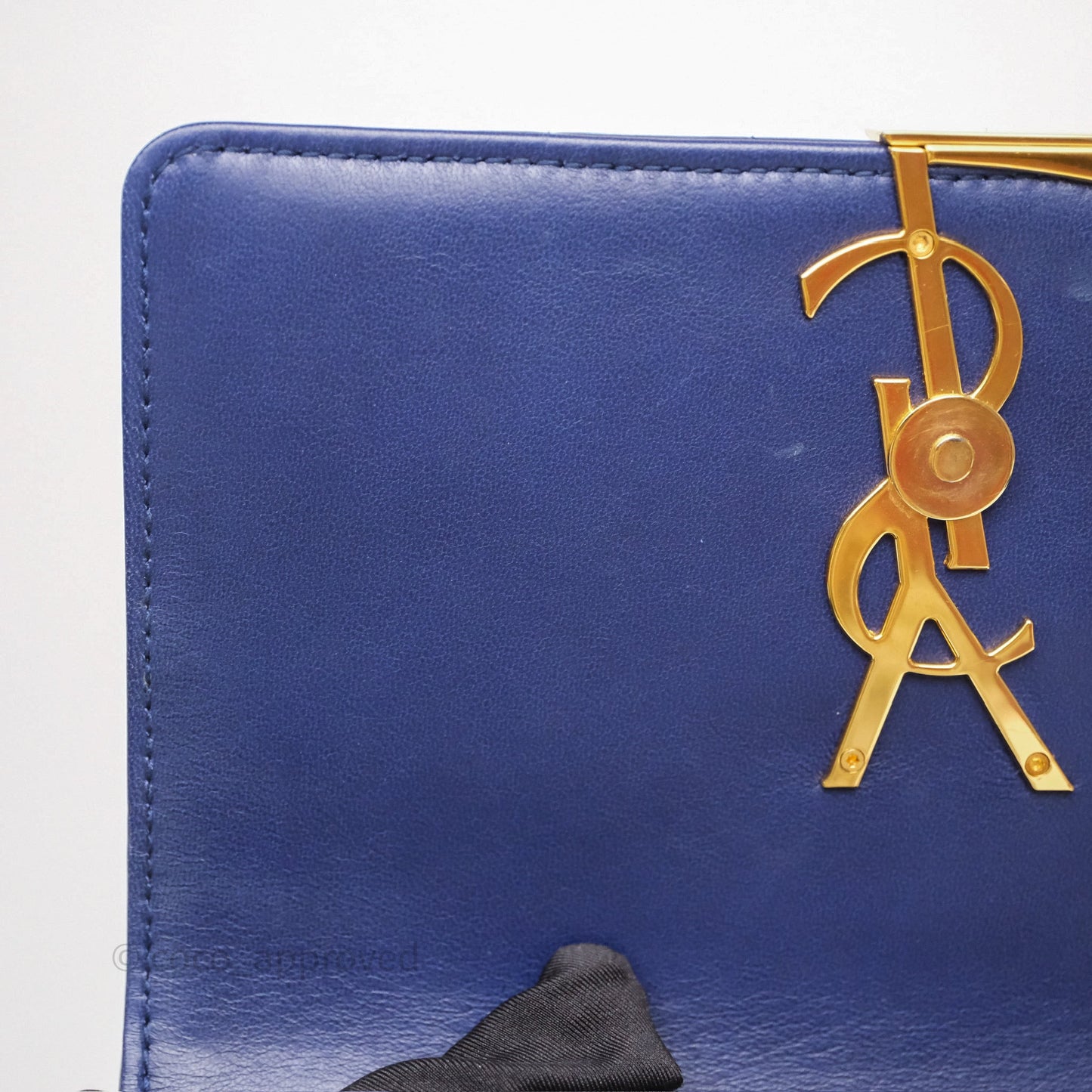 Saint Laurent Medium Vicky Bag Blue Lambskin Gold Hardware