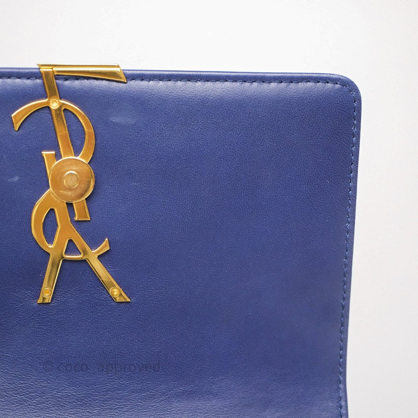 Saint Laurent Medium Vicky Bag Blue Lambskin Gold Hardware