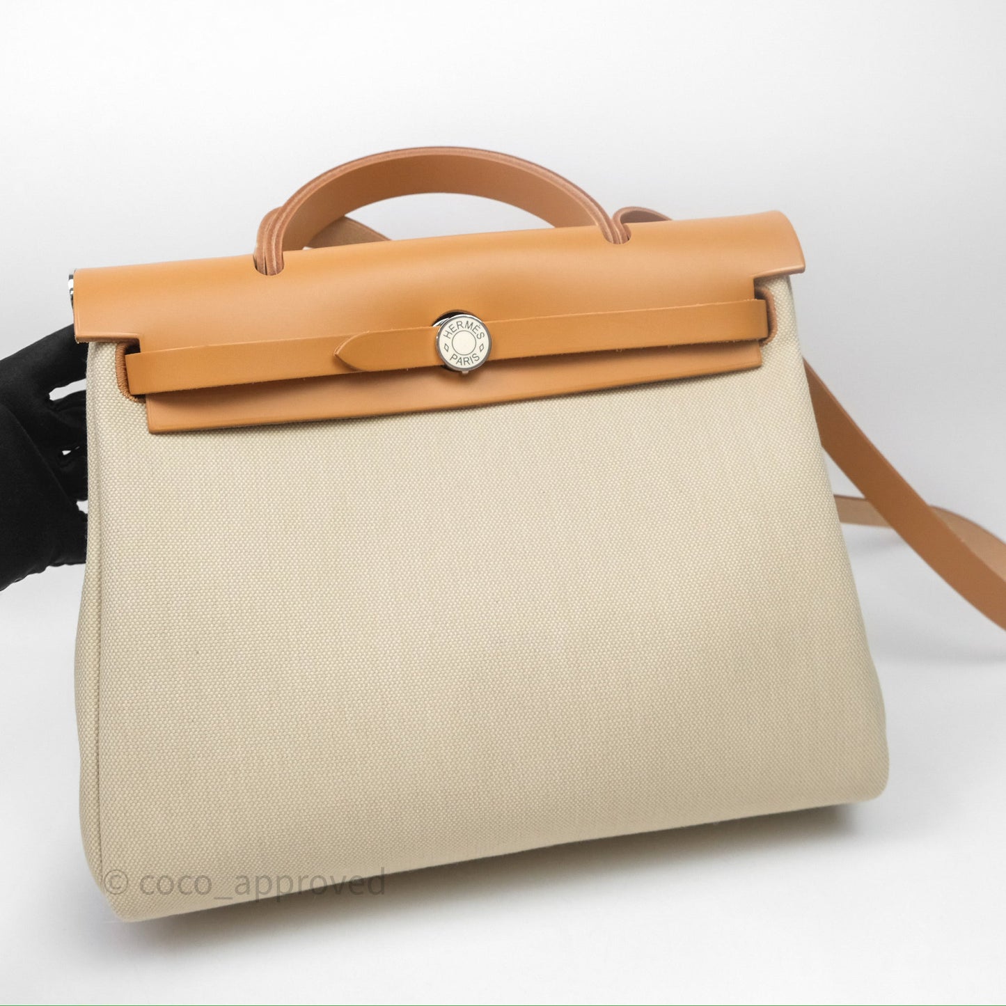 Hermès Herbag Zip 31 Retourne Beton/Natural/Nata Canvas