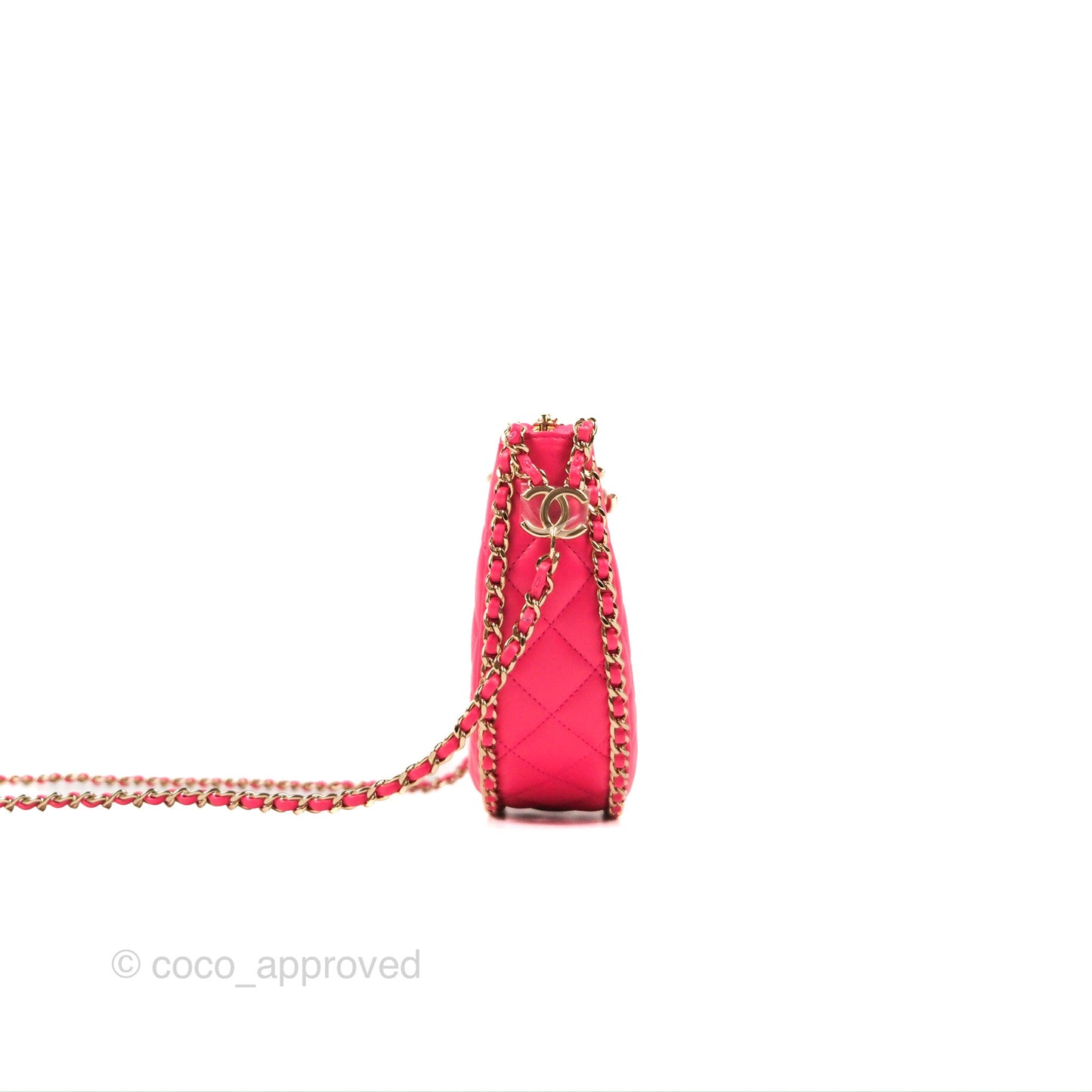 Chanel Small Hobo Bag Pink Lambskin Gold Hardware 23S