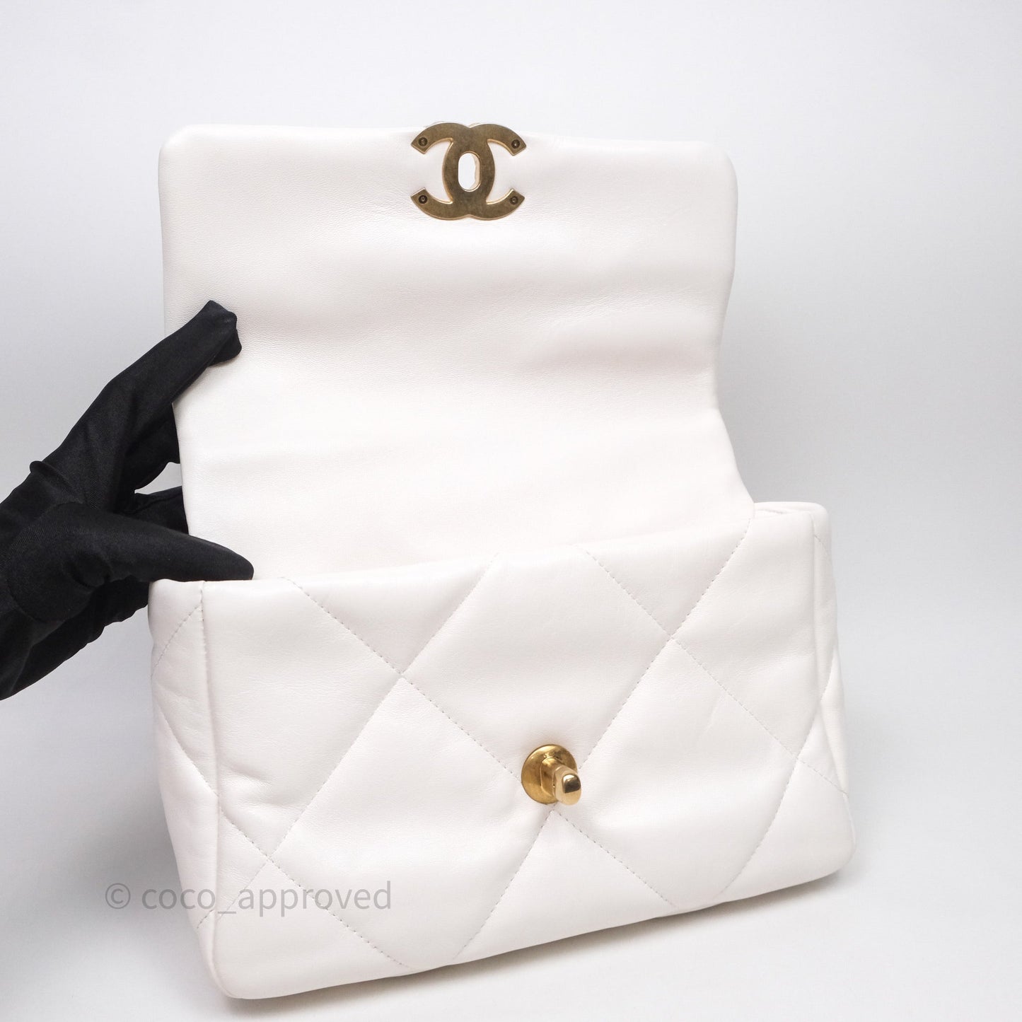Chanel 19 Small White Mixed Hardware
