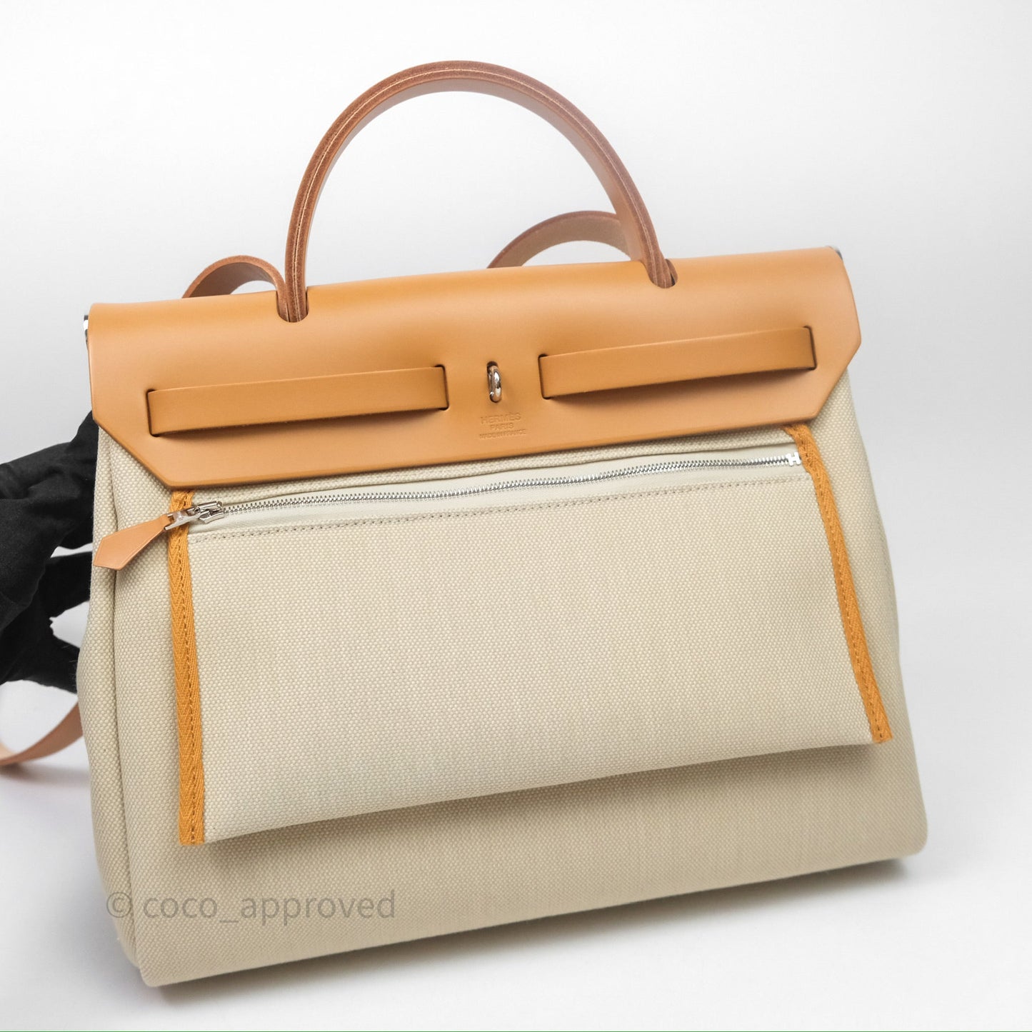 Hermès Herbag Zip 31 Retourne Beton/Natural/Nata Canvas