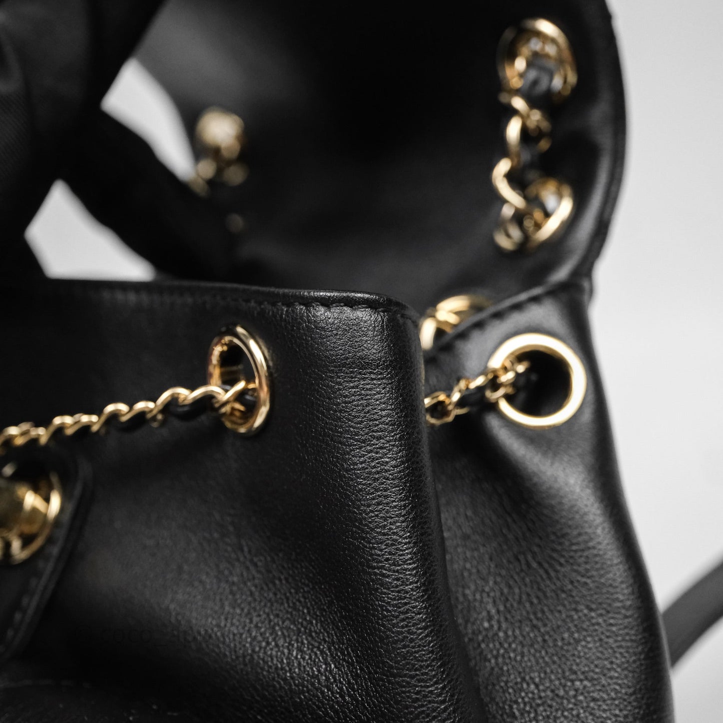 Chanel Mini Duma Backpack Black Calfskin Gold Hardware