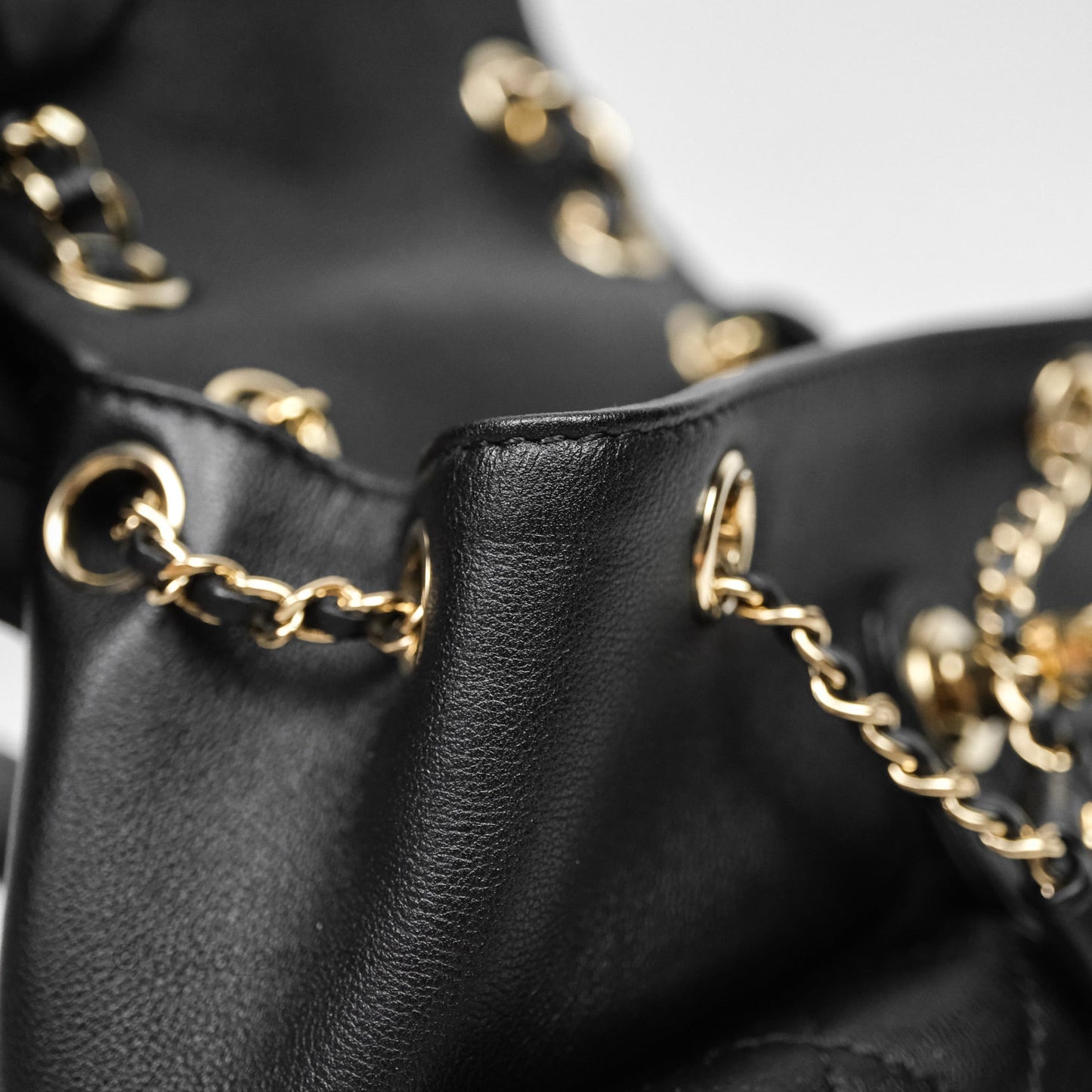 Chanel Mini Duma Backpack Black Calfskin Gold Hardware