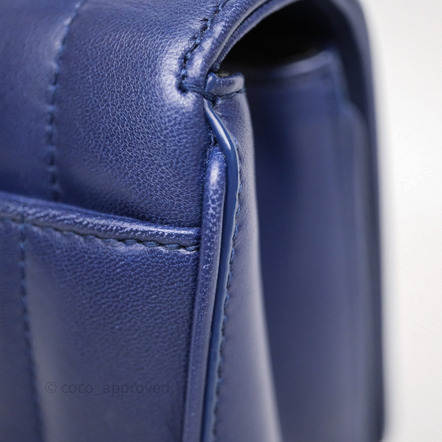 Saint Laurent Medium Vicky Bag Blue Lambskin Gold Hardware