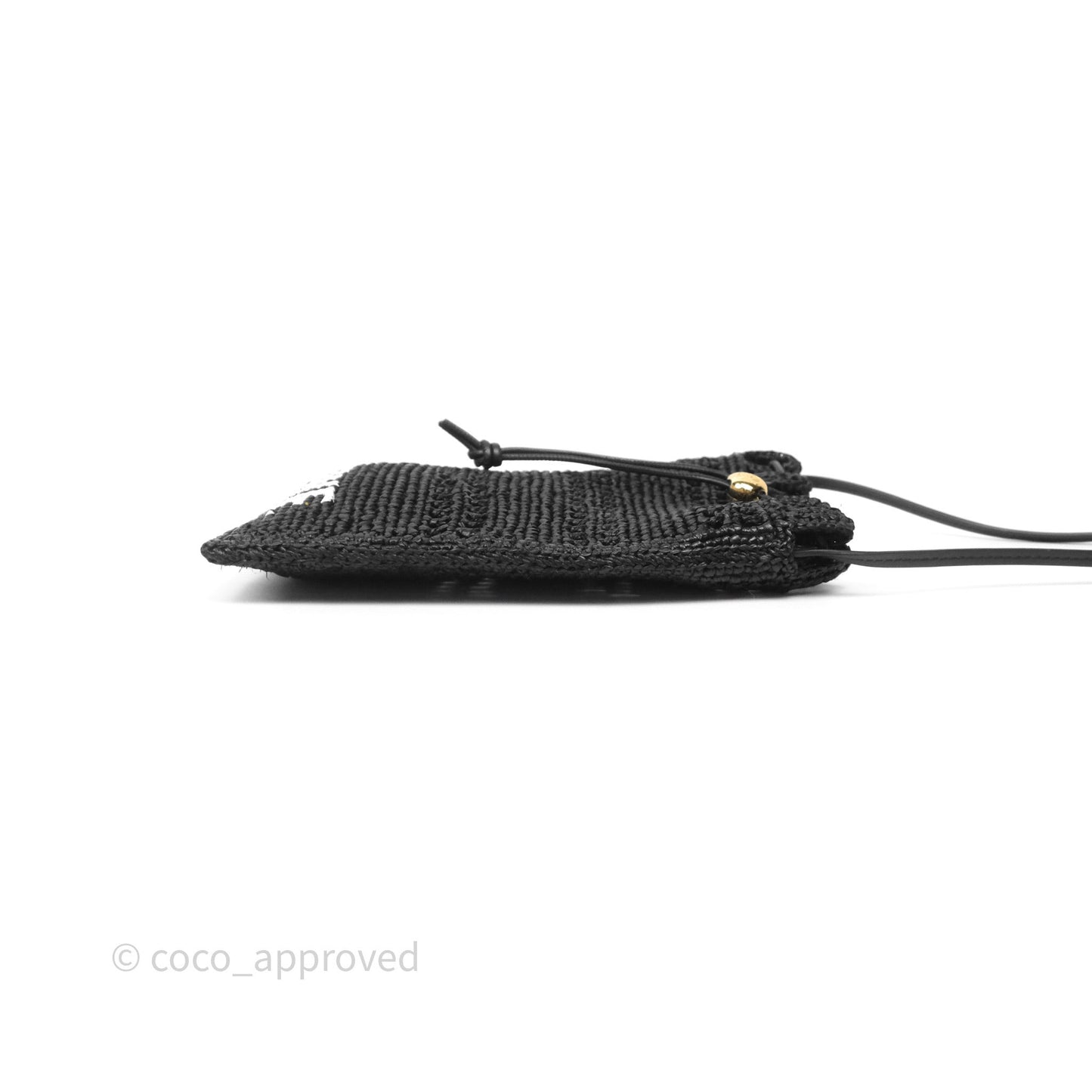 Loewe Drawstring Pocket In Raffia Black