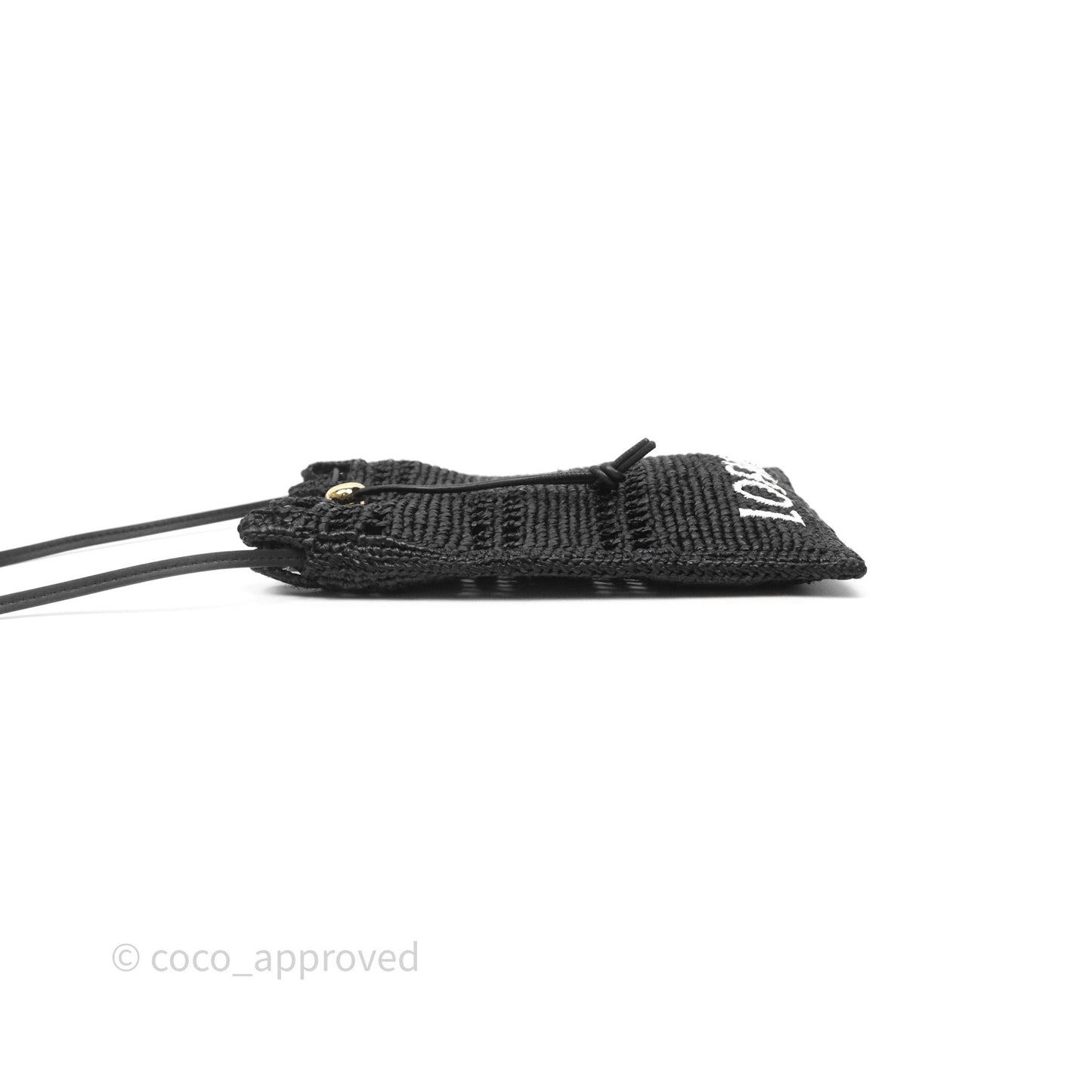 Loewe Drawstring Pocket In Raffia Black