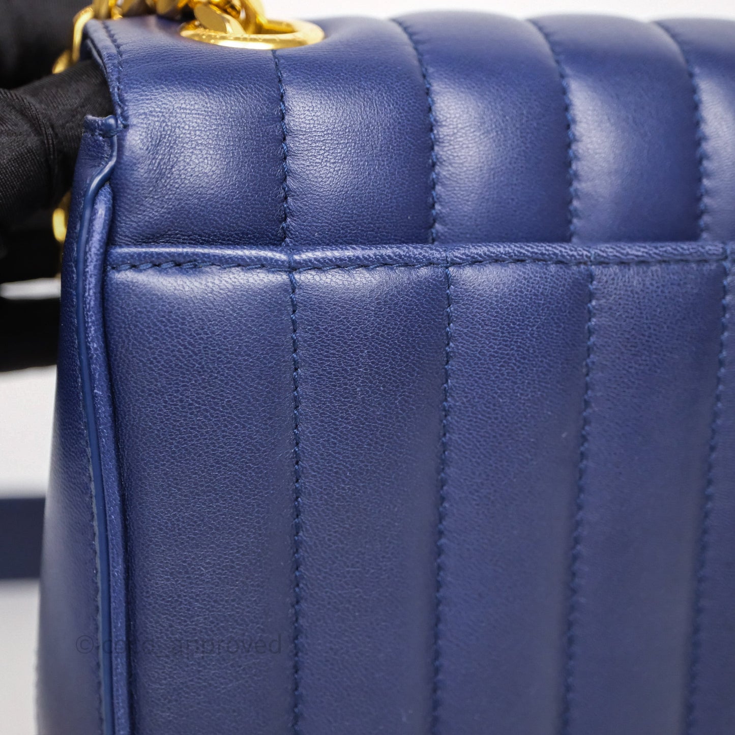 Saint Laurent Medium Vicky Bag Blue Lambskin Gold Hardware