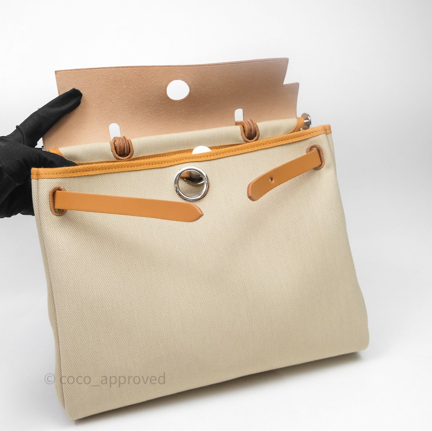 Hermès Herbag Zip 31 Retourne Beton/Natural/Nata Canvas