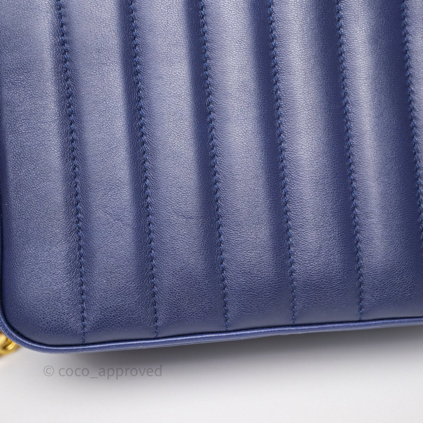 Saint Laurent Medium Vicky Bag Blue Lambskin Gold Hardware