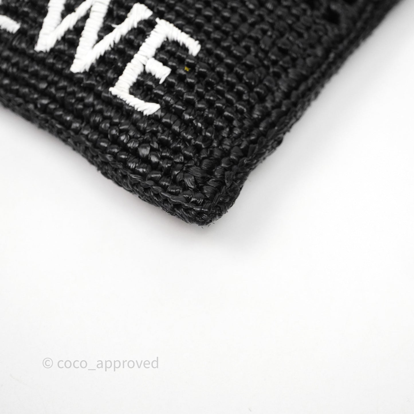 Loewe Drawstring Pocket In Raffia Black
