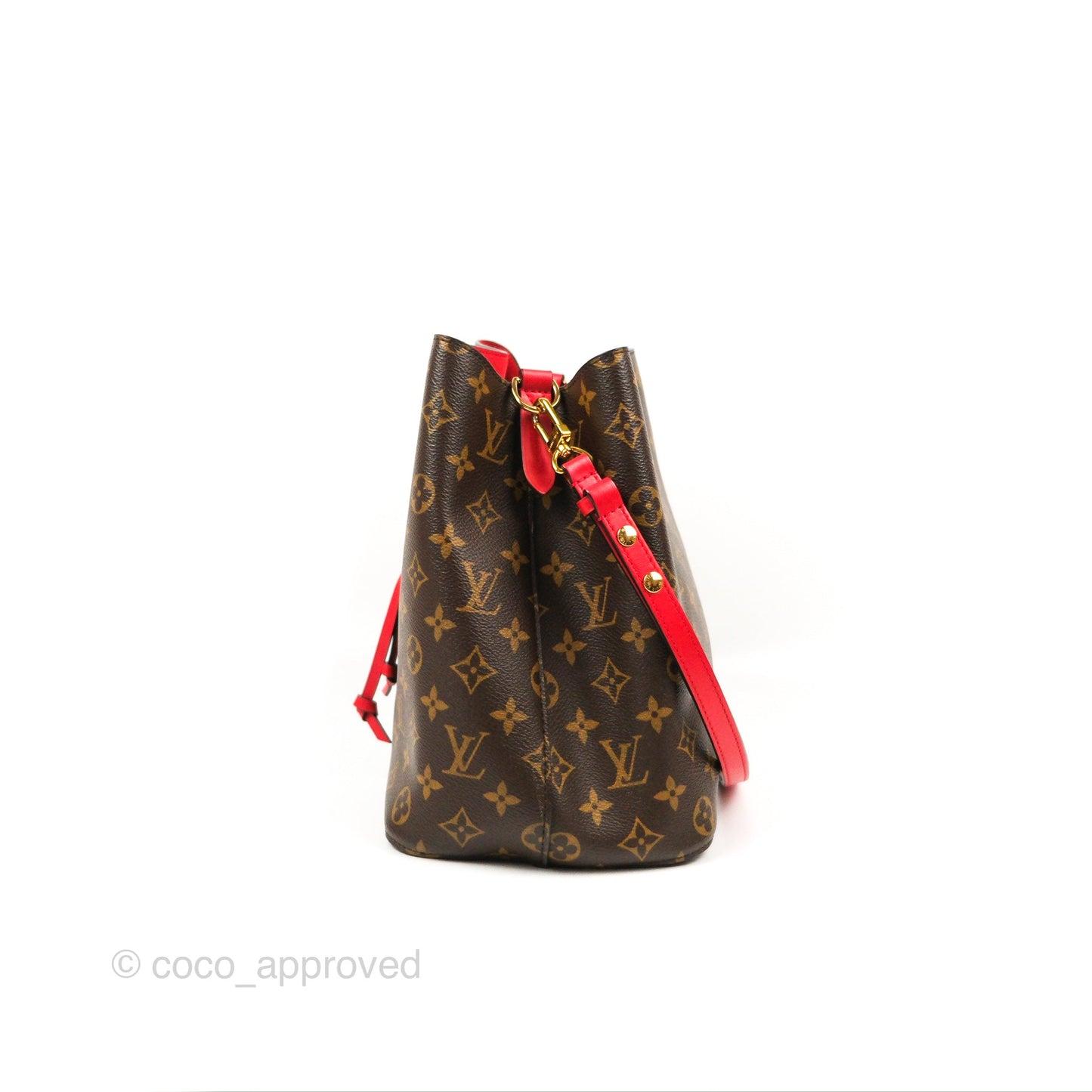 Louis Vuitton Neonoe Bucket Bag MM Monogram Canvas Red