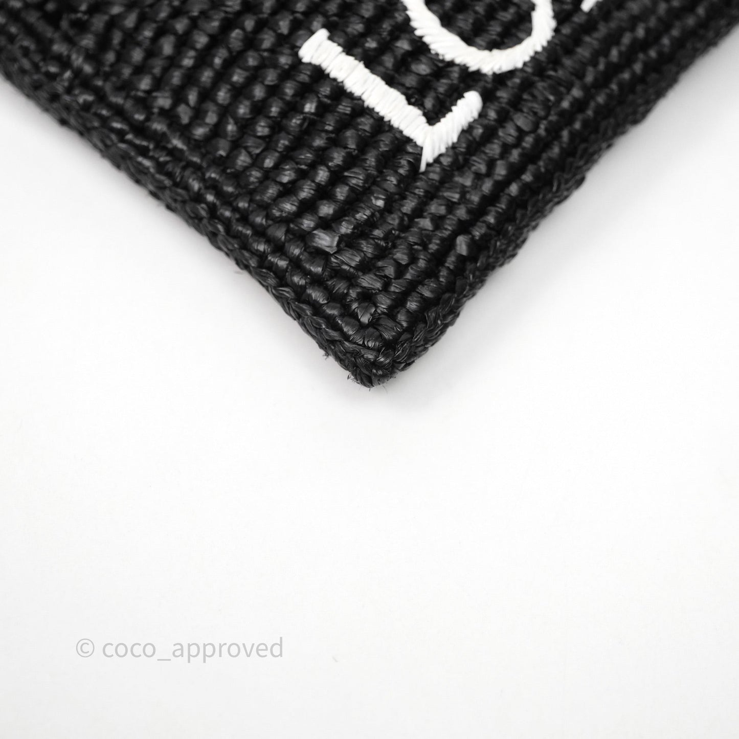 Loewe Drawstring Pocket In Raffia Black