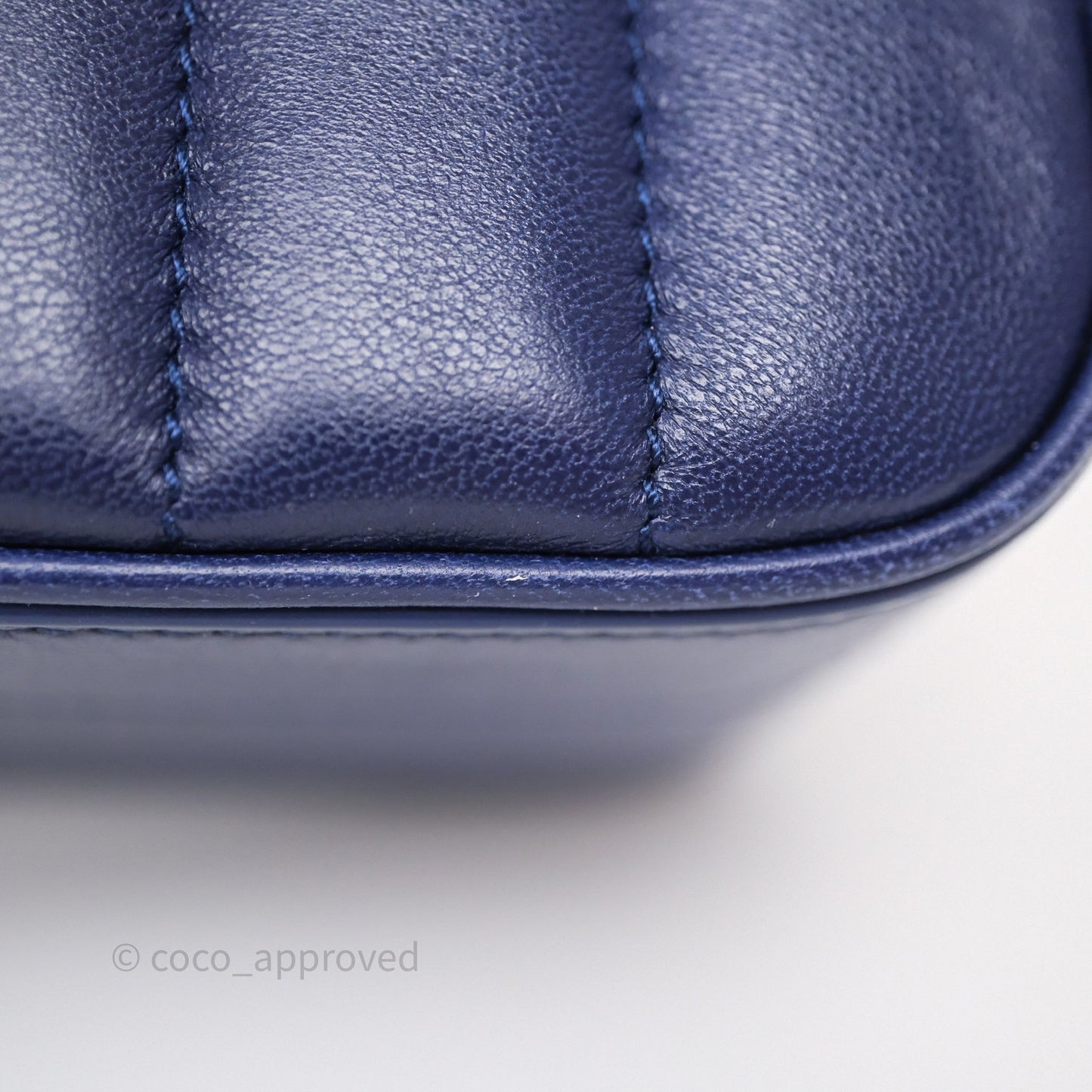 Saint Laurent Medium Vicky Bag Blue Lambskin Gold Hardware