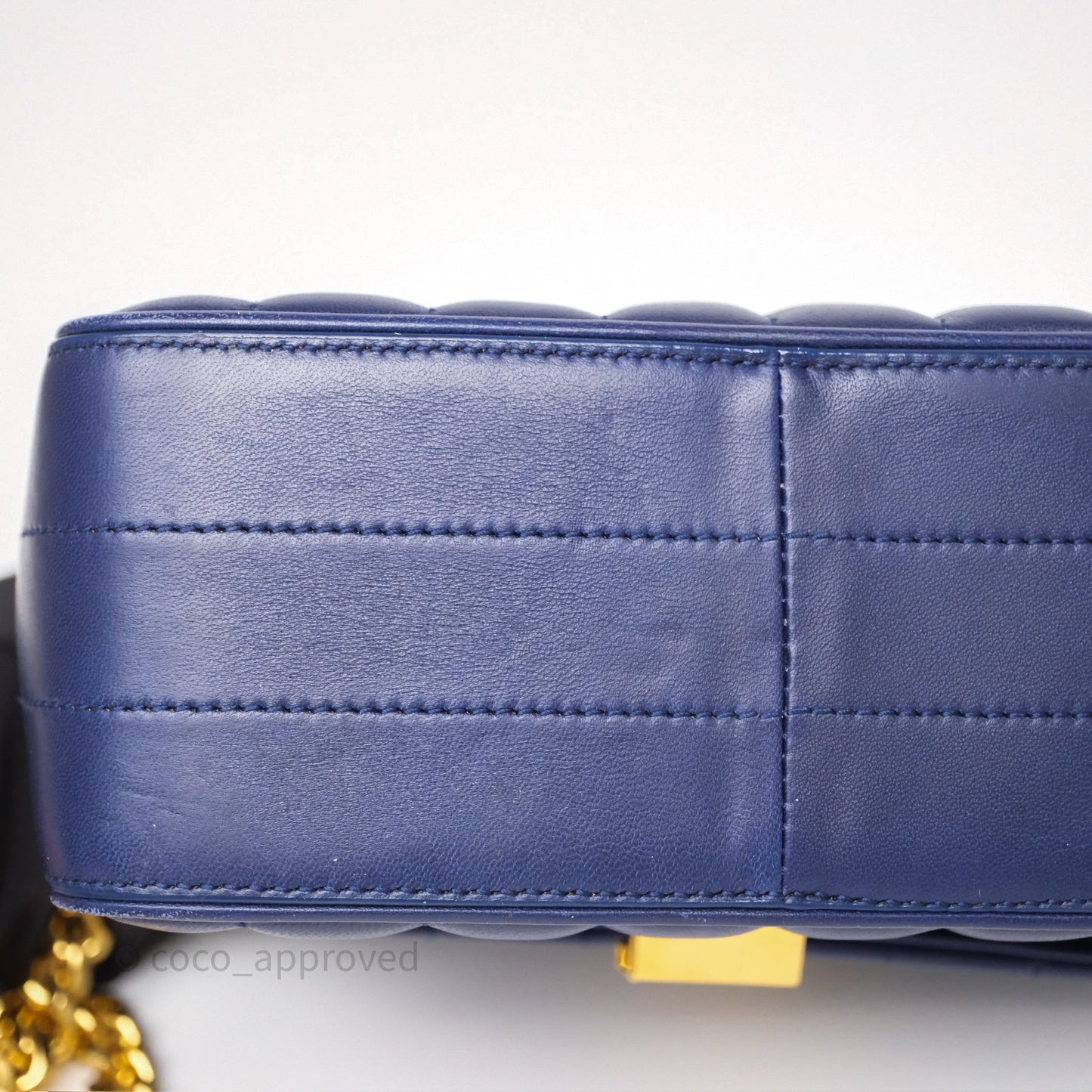 Saint Laurent Medium Vicky Bag Blue Lambskin Gold Hardware