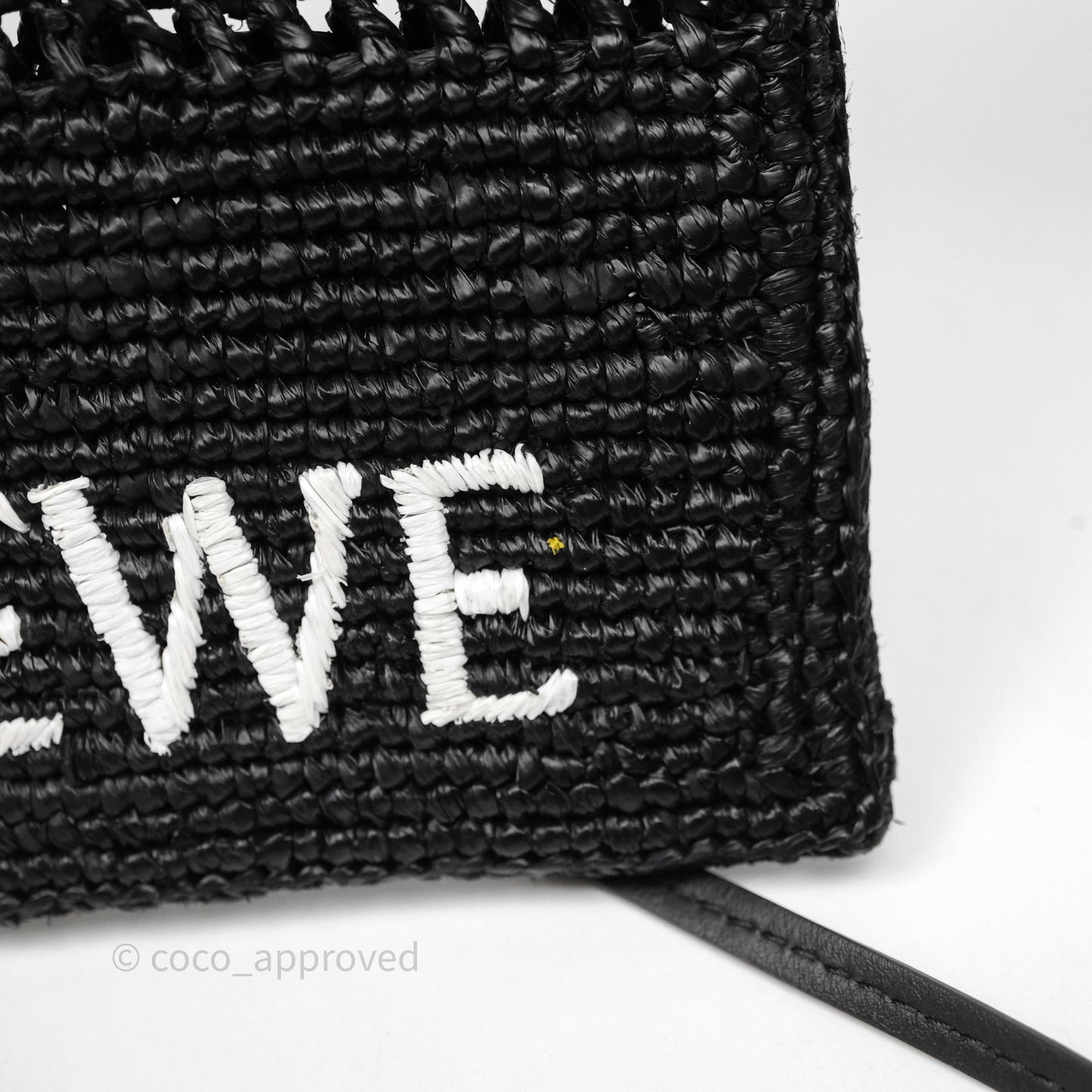 Loewe Drawstring Pocket In Raffia Black