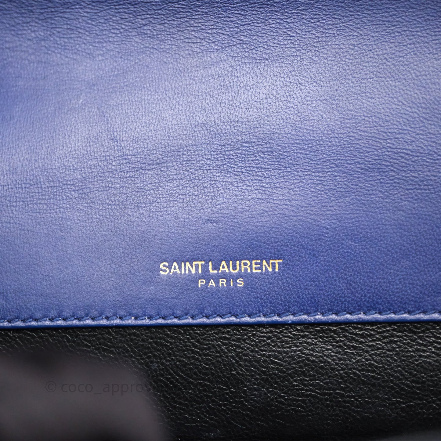 Saint Laurent Medium Vicky Bag Blue Lambskin Gold Hardware