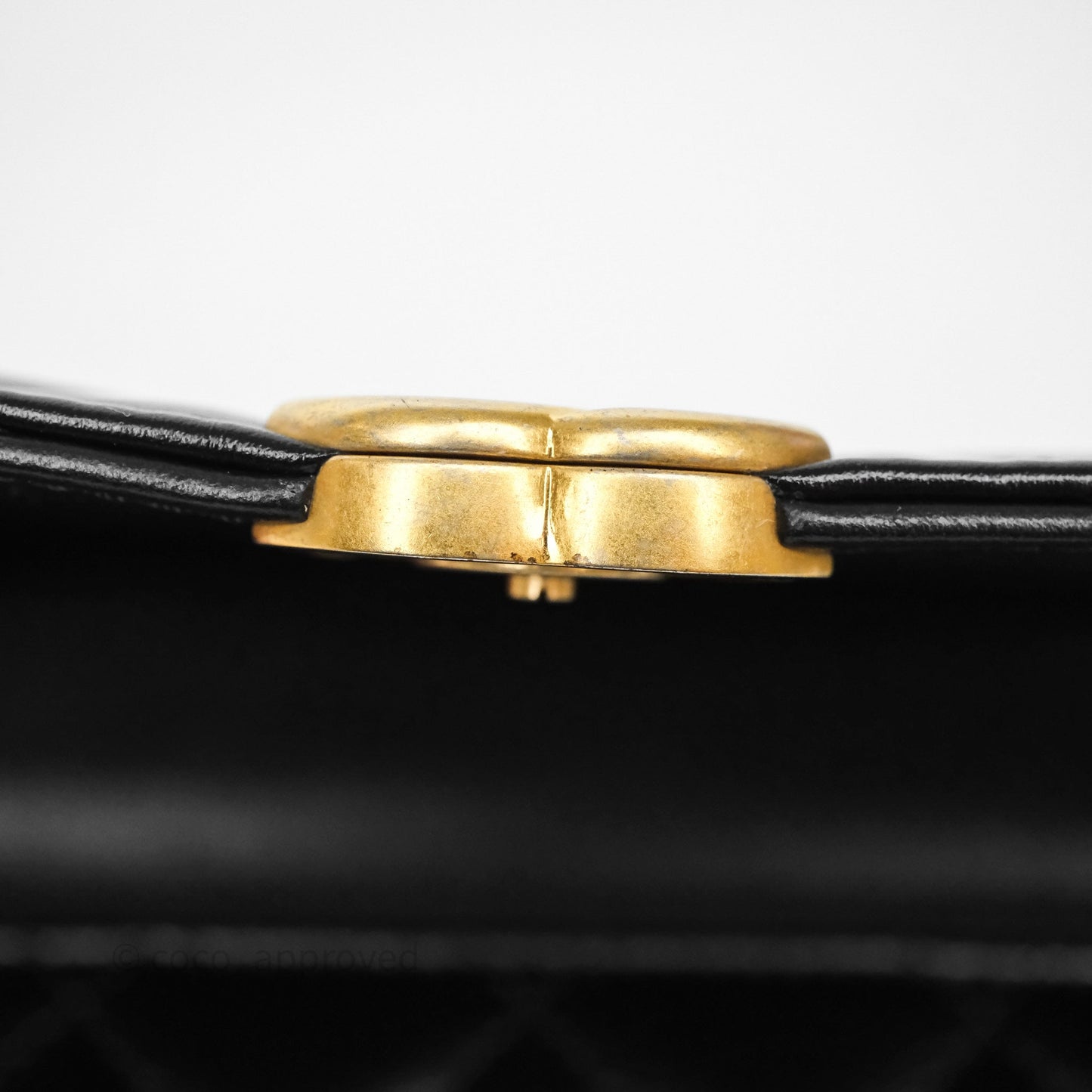 Chanel Quilted Perfect Fit Adjustable Phone Holder Black Calfskin Aged Gold Hardware