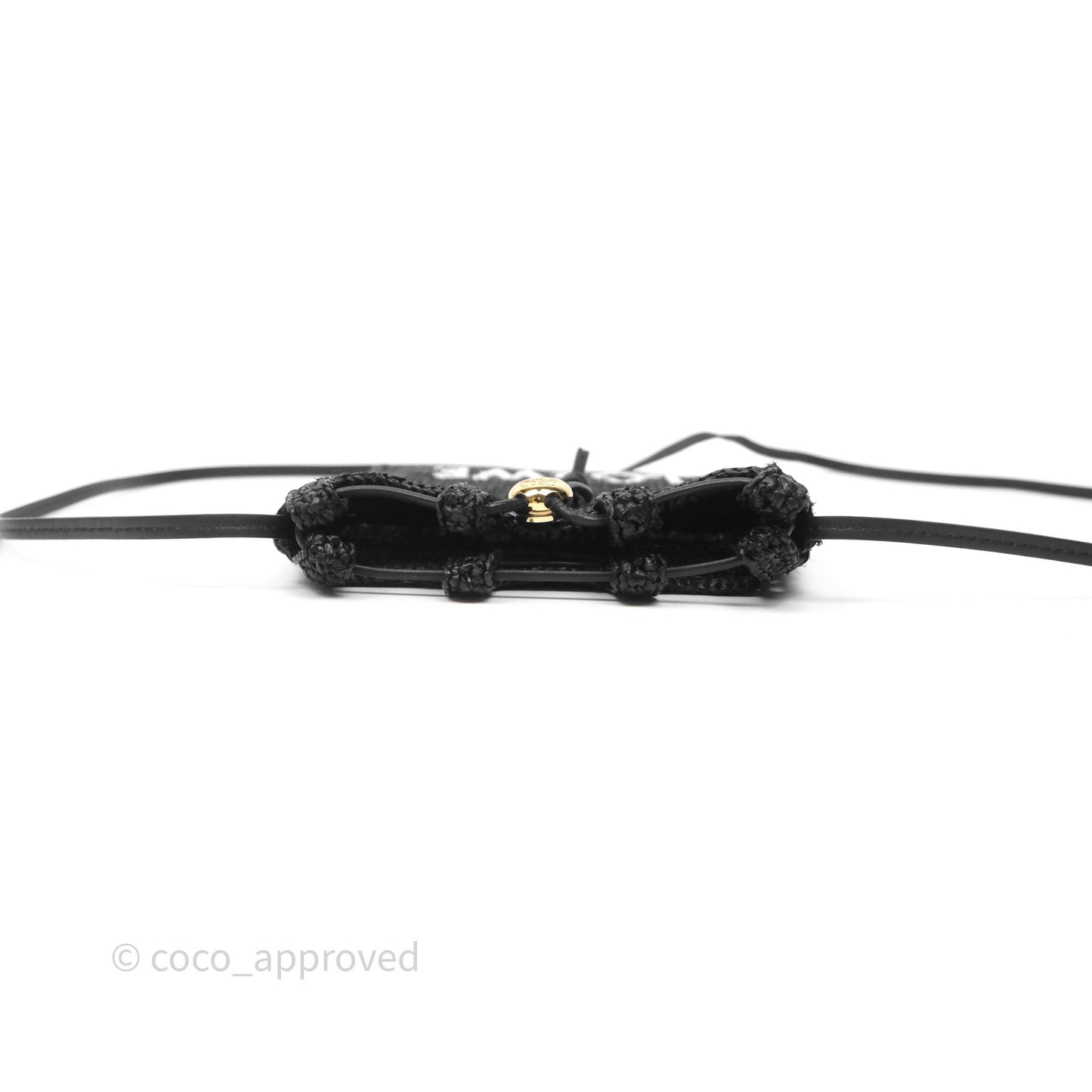 Loewe Drawstring Pocket In Raffia Black