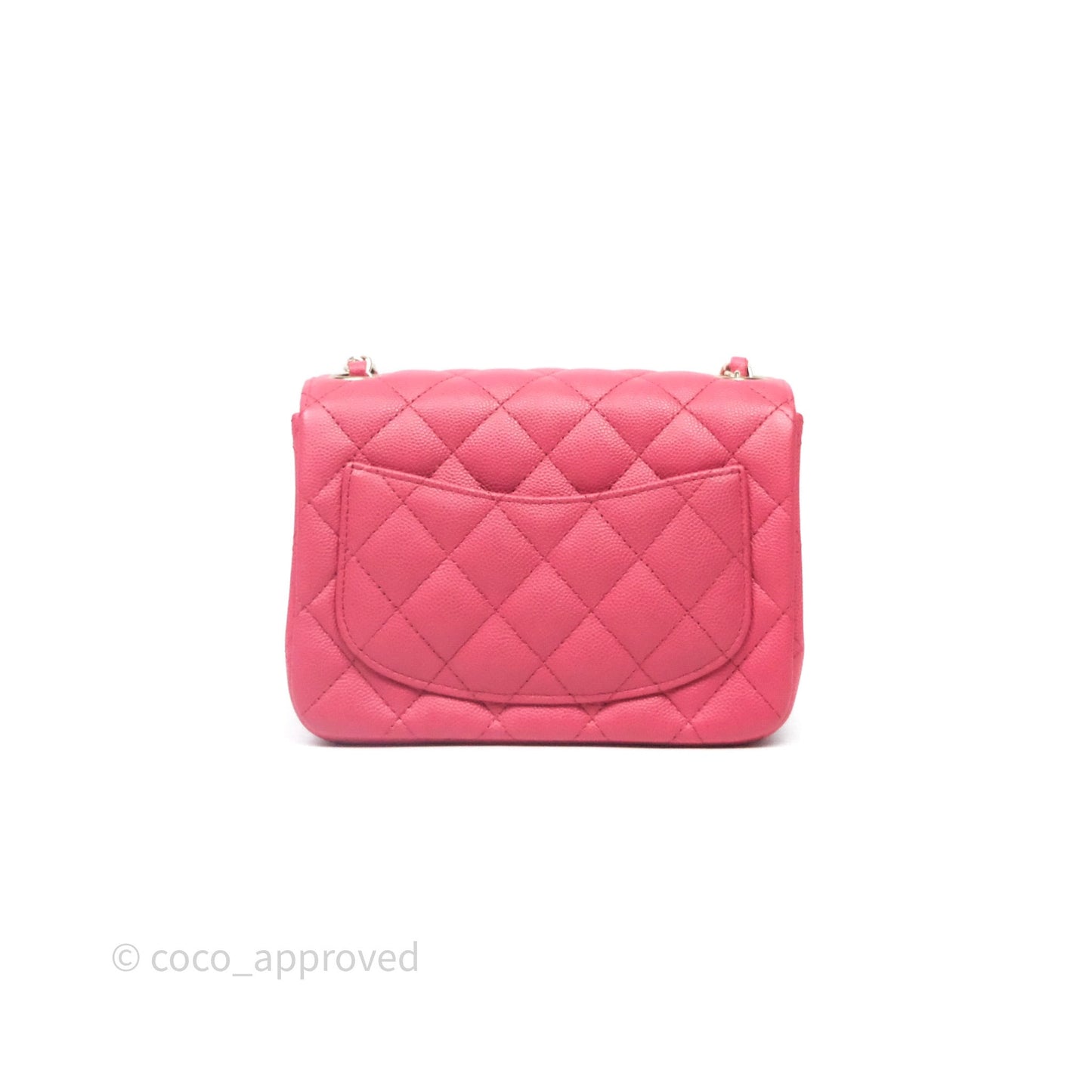 Chanel Quilted Mini Square Pink Caviar Gold Hardware