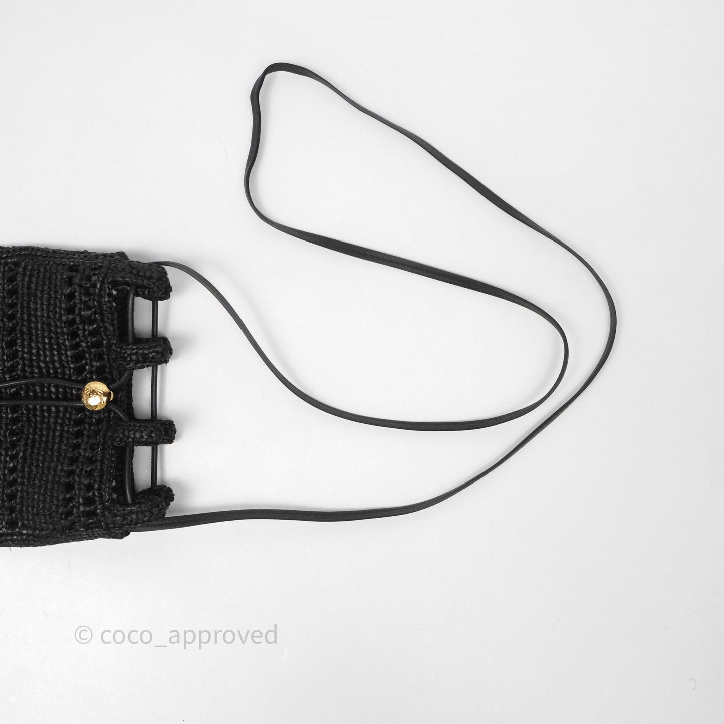 Loewe Drawstring Pocket In Raffia Black