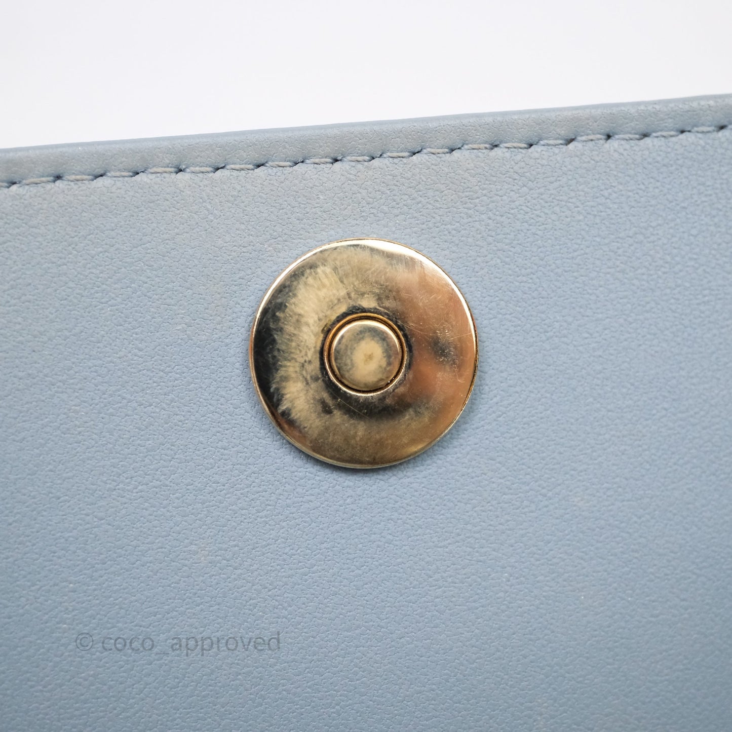 Christian Dior Lady Dior Pouch with Chain Blue Grey Cannage Lambskin Gold Hardware