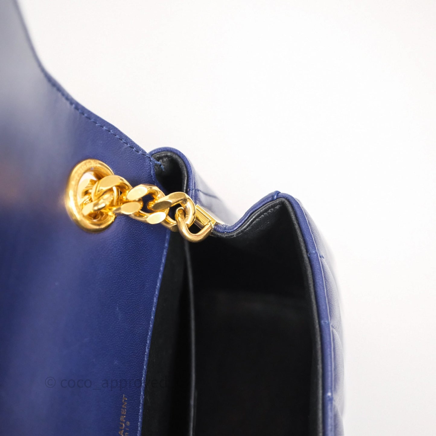 Saint Laurent Medium Vicky Bag Blue Lambskin Gold Hardware