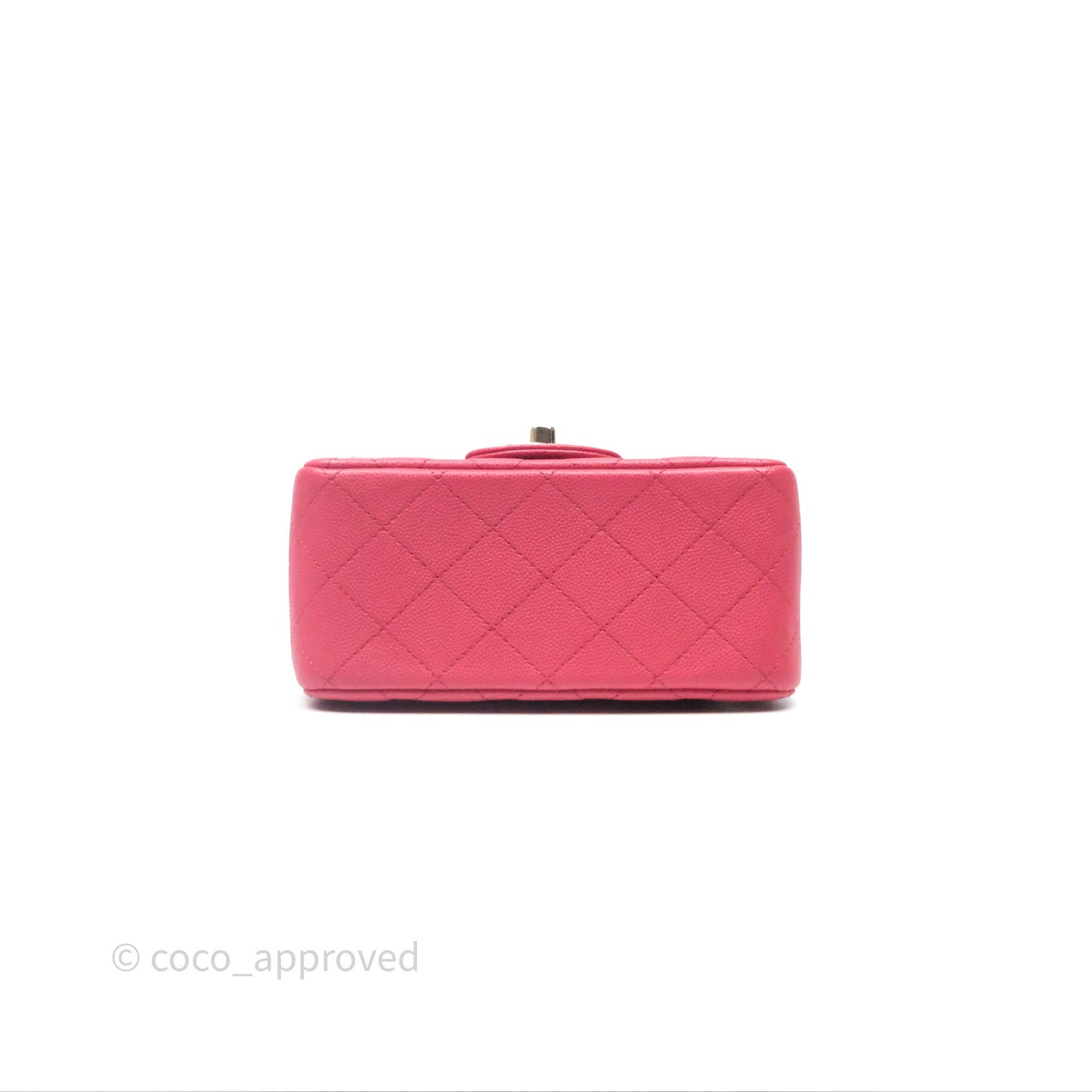 Chanel Quilted Mini Square Pink Caviar Gold Hardware
