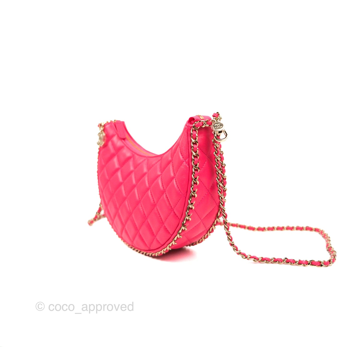 Chanel Small Hobo Bag Pink Lambskin Gold Hardware 23S