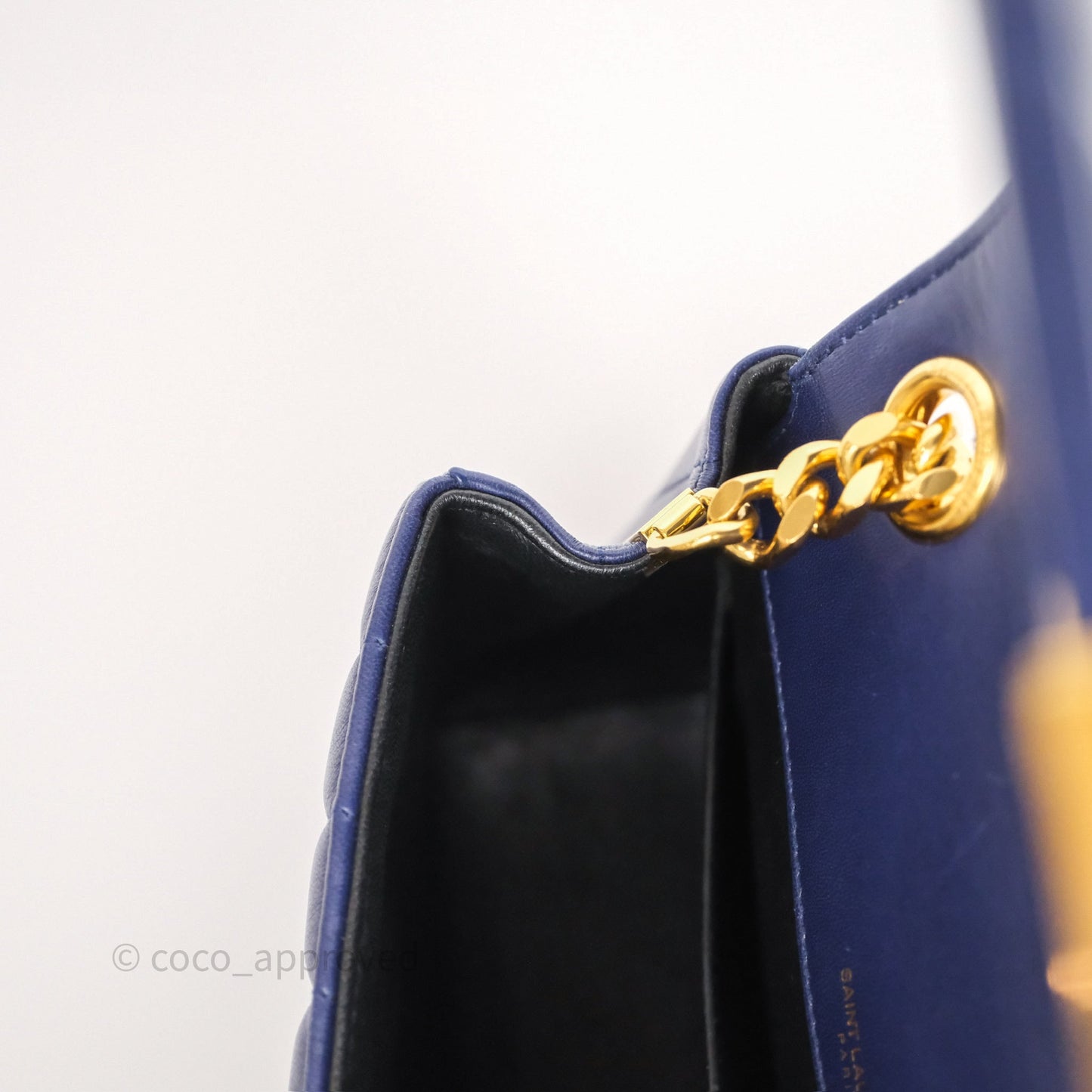 Saint Laurent Medium Vicky Bag Blue Lambskin Gold Hardware