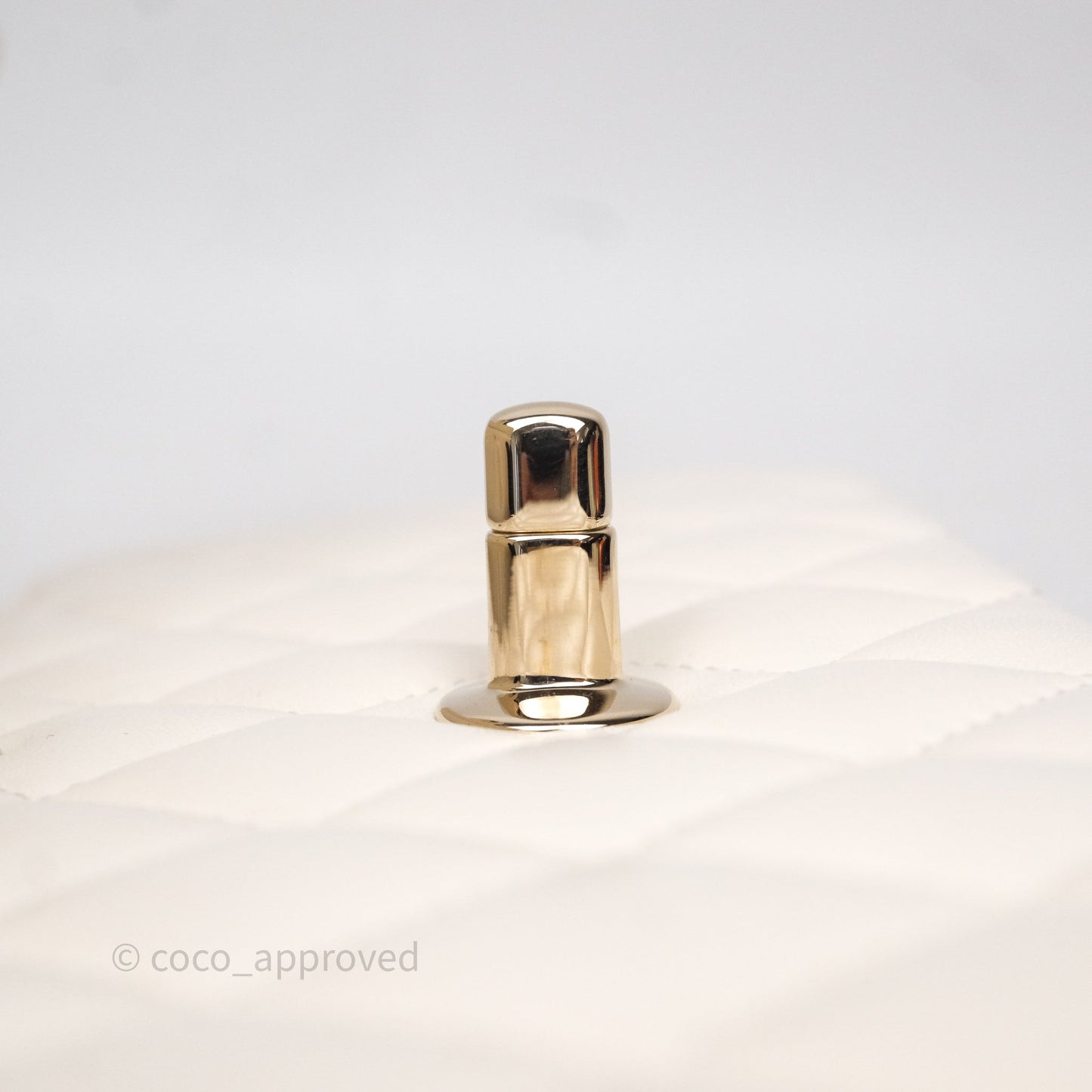 Chanel Classic M/L Medium Flap Quilted Ivory White Lambskin Gold Hardware