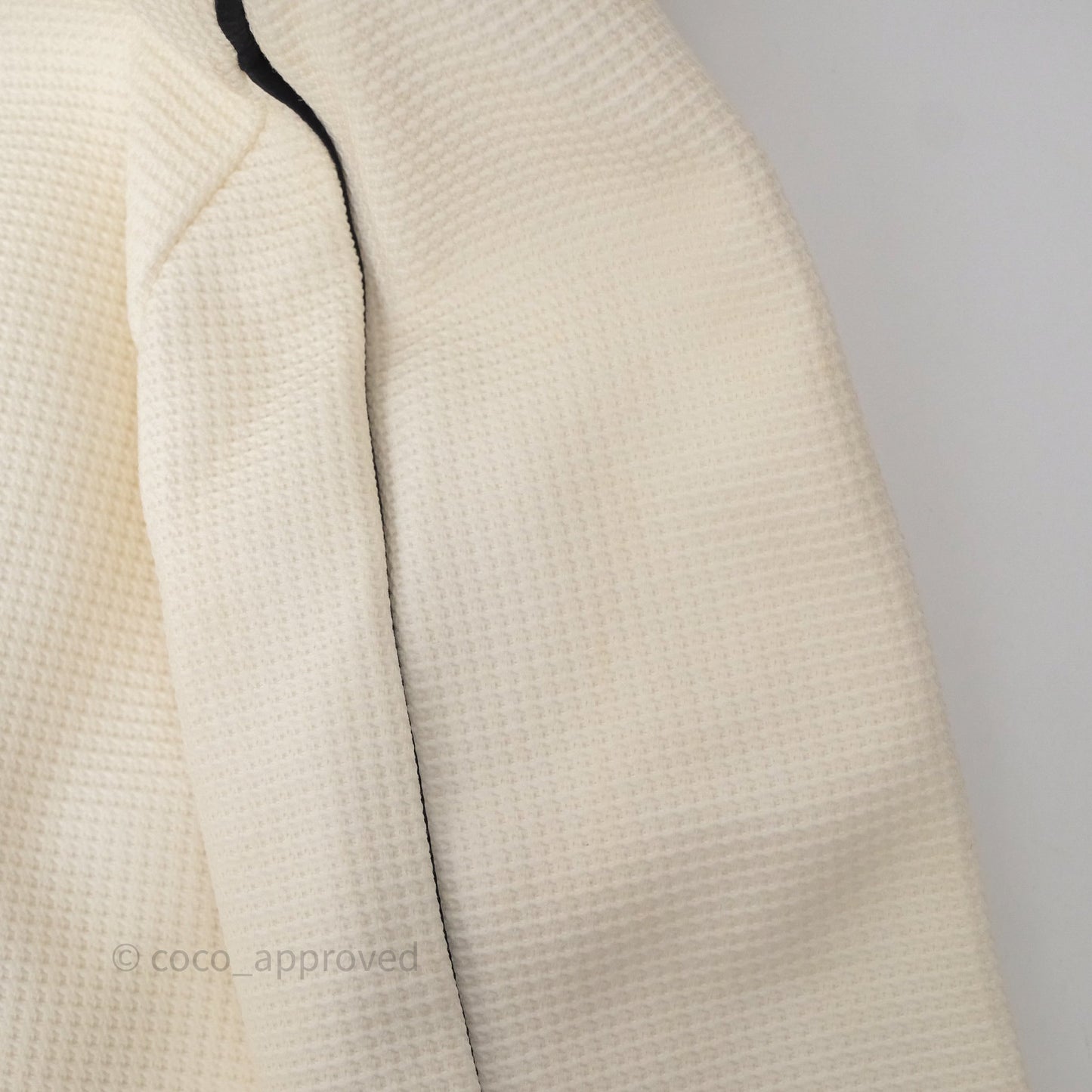 Chanel Jacket Cotton Tweed White/ Black Size 36