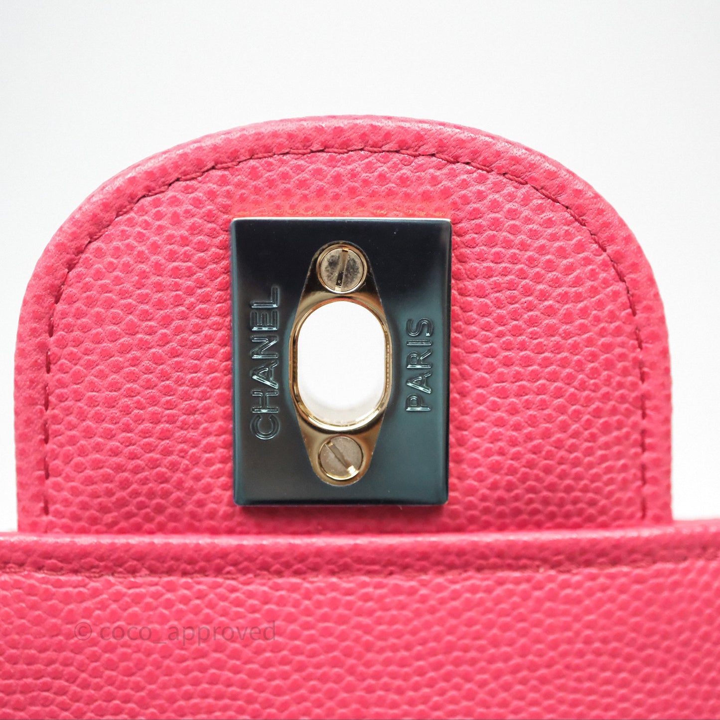 Chanel Quilted Mini Square Pink Caviar Gold Hardware