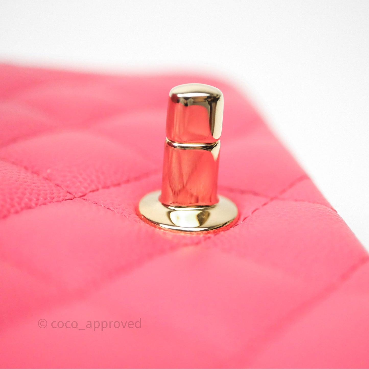 Chanel Quilted Mini Square Pink Caviar Gold Hardware