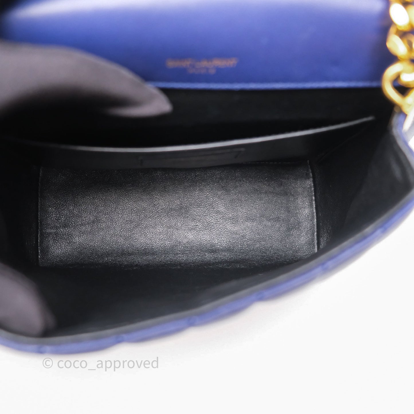 Saint Laurent Medium Vicky Bag Blue Lambskin Gold Hardware