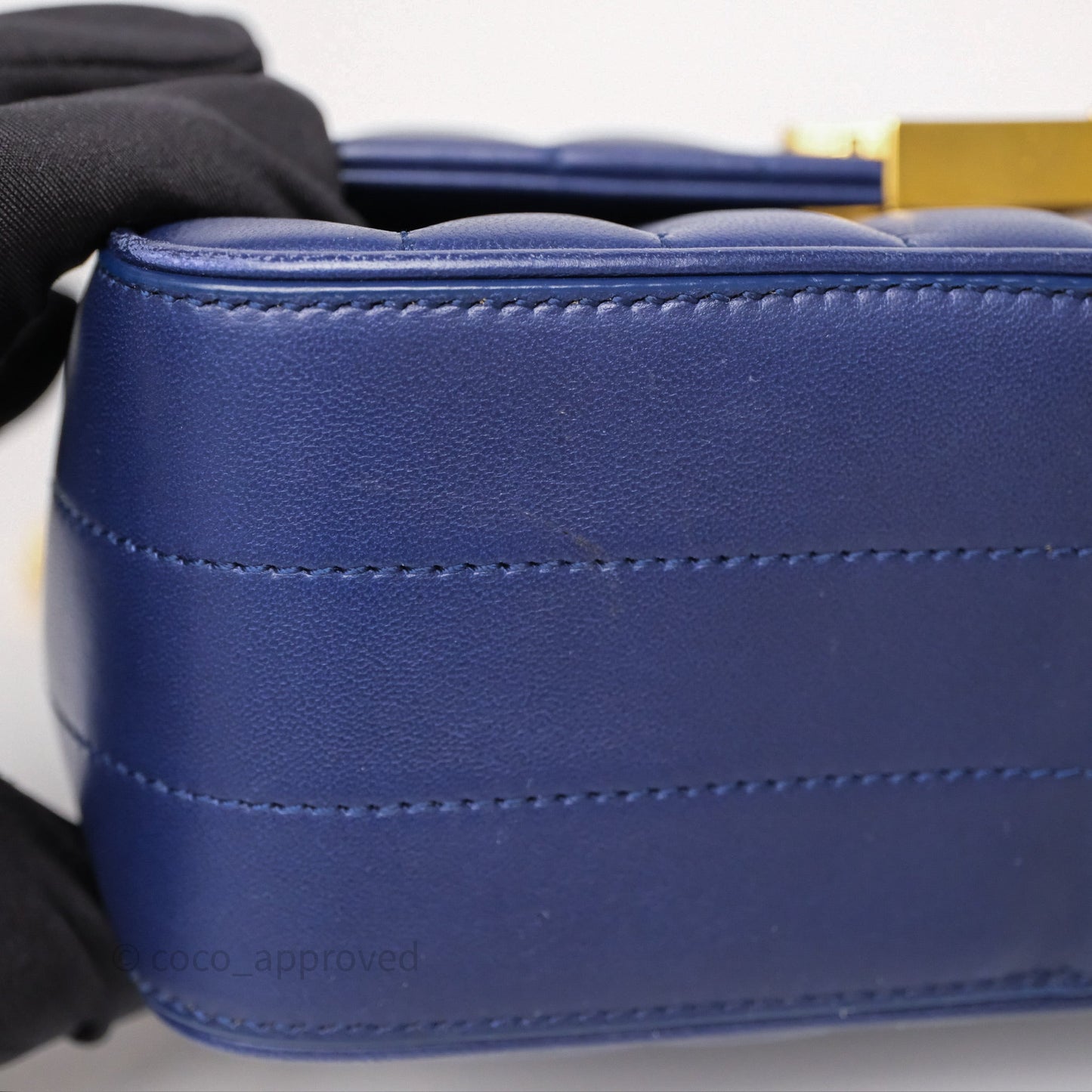 Saint Laurent Medium Vicky Bag Blue Lambskin Gold Hardware