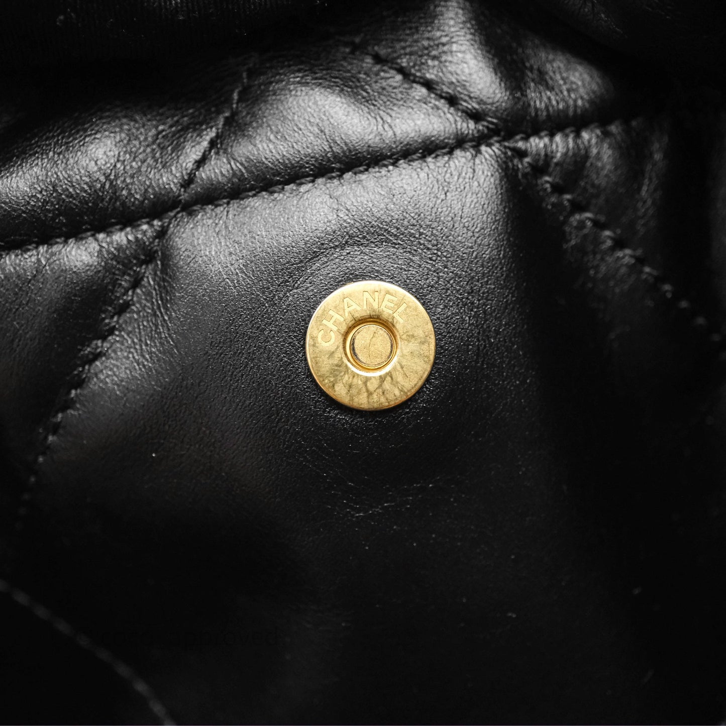 Chanel 22 Small Black Shiny Calfskin Aged Gold Hardware