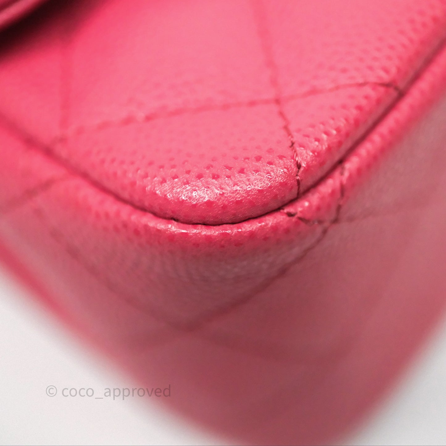 Chanel Quilted Mini Square Pink Caviar Gold Hardware