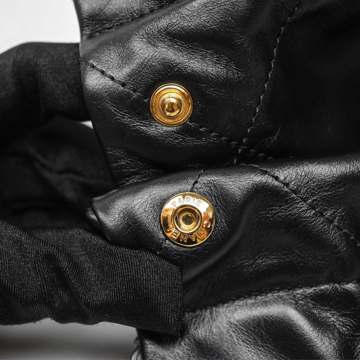 Chanel 22 Small Black Shiny Calfskin Aged Gold Hardware