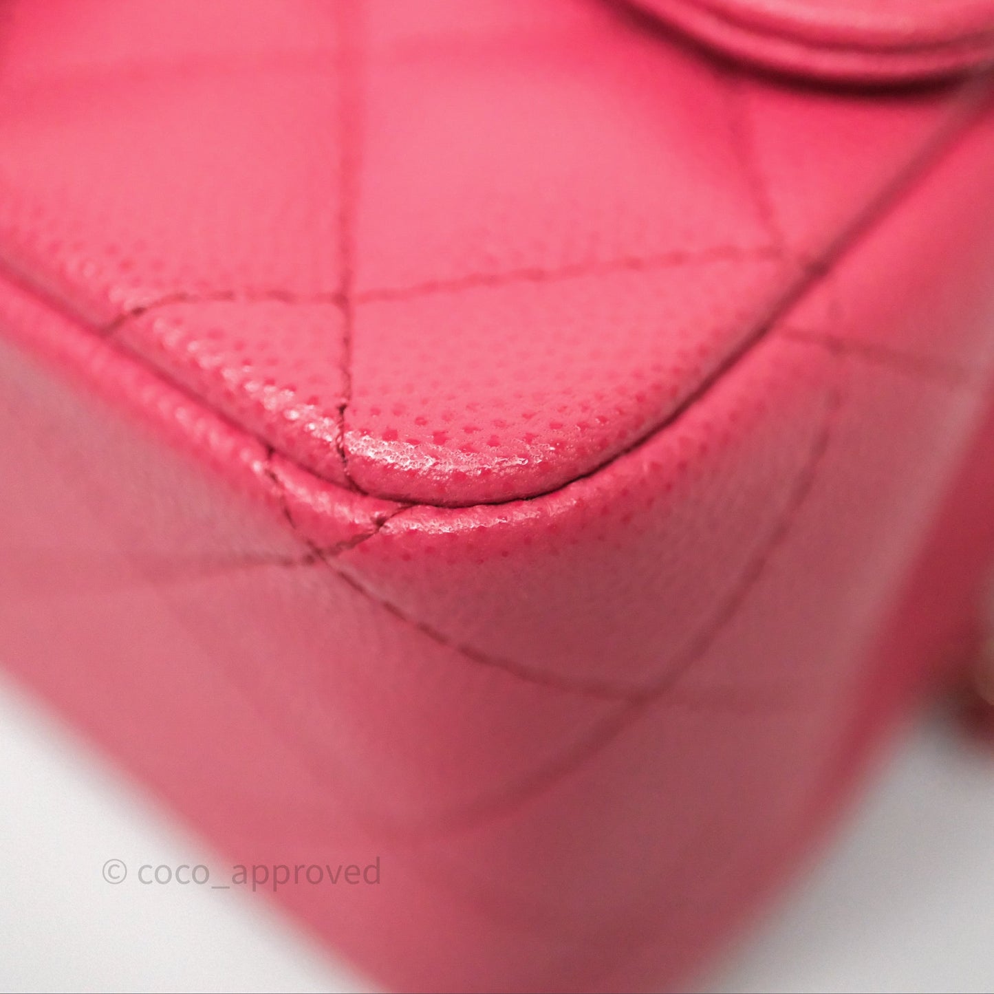 Chanel Quilted Mini Square Pink Caviar Gold Hardware