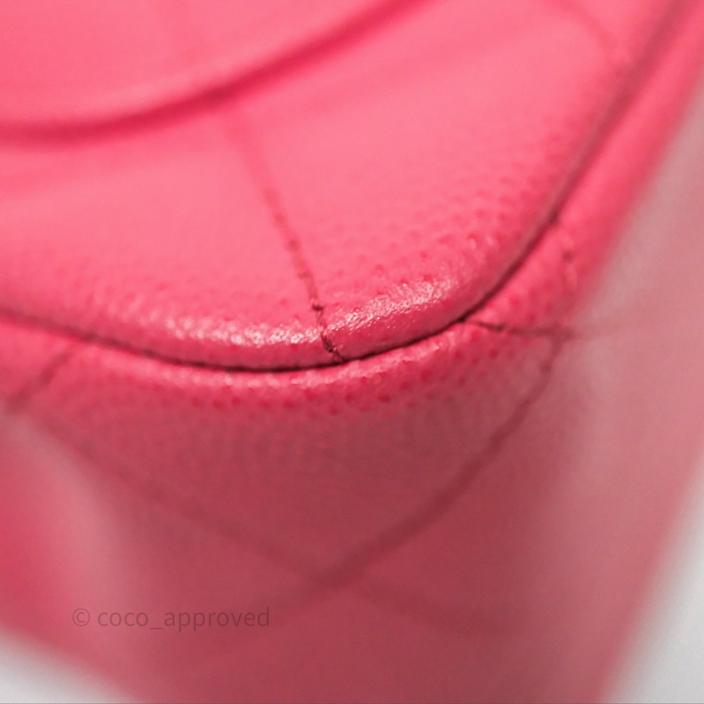 Chanel Quilted Mini Square Pink Caviar Gold Hardware
