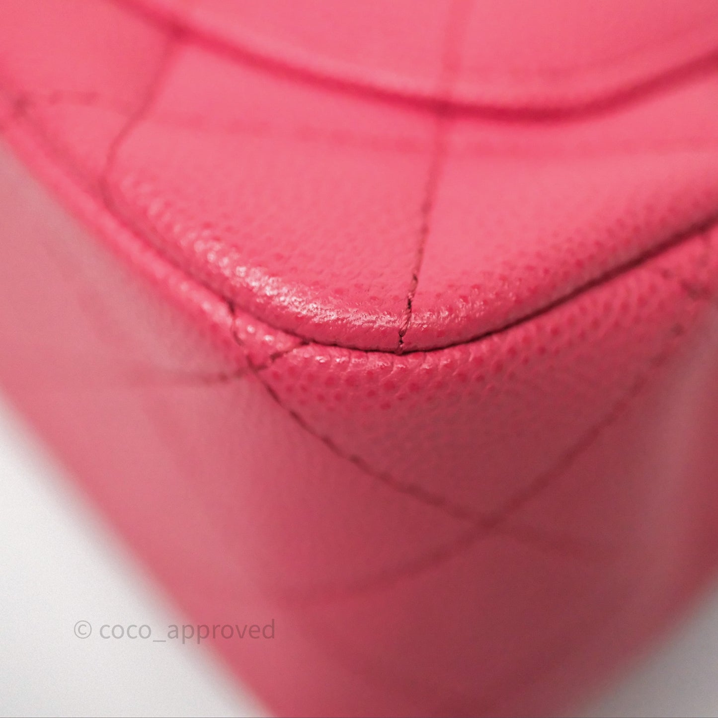 Chanel Quilted Mini Square Pink Caviar Gold Hardware