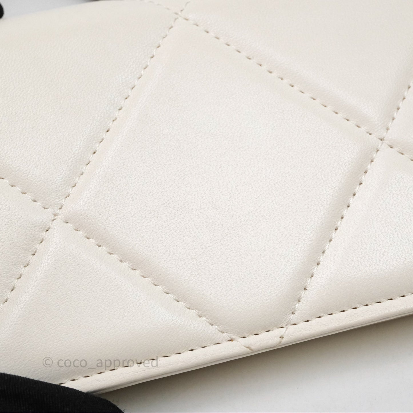 Chanel 19 Clutch With Chain Ivory White Lambskin Mixed Hardware