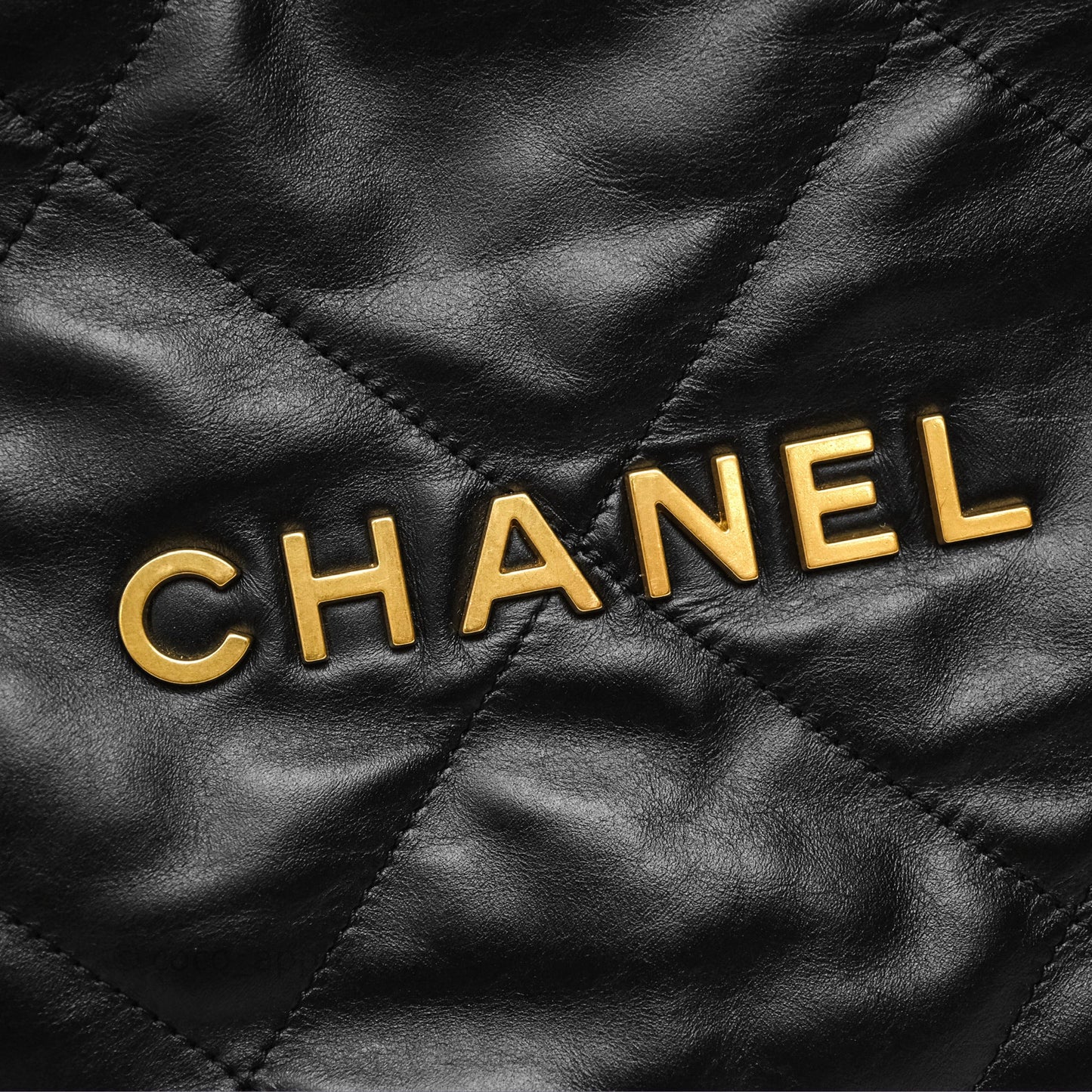 Chanel 22 Small Black Shiny Calfskin Aged Gold Hardware