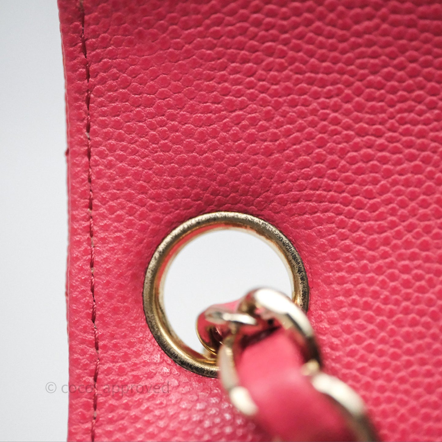 Chanel Quilted Mini Square Pink Caviar Gold Hardware