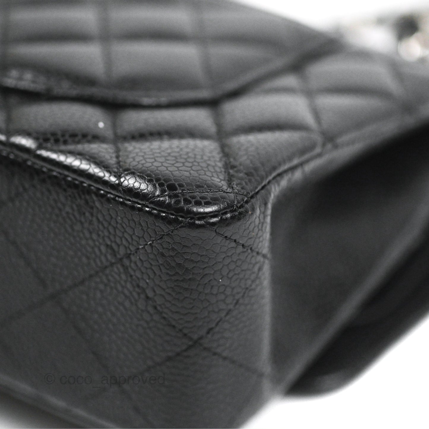 Chanel Small Classic Flap Quilted Black Caviar Silver Hardware