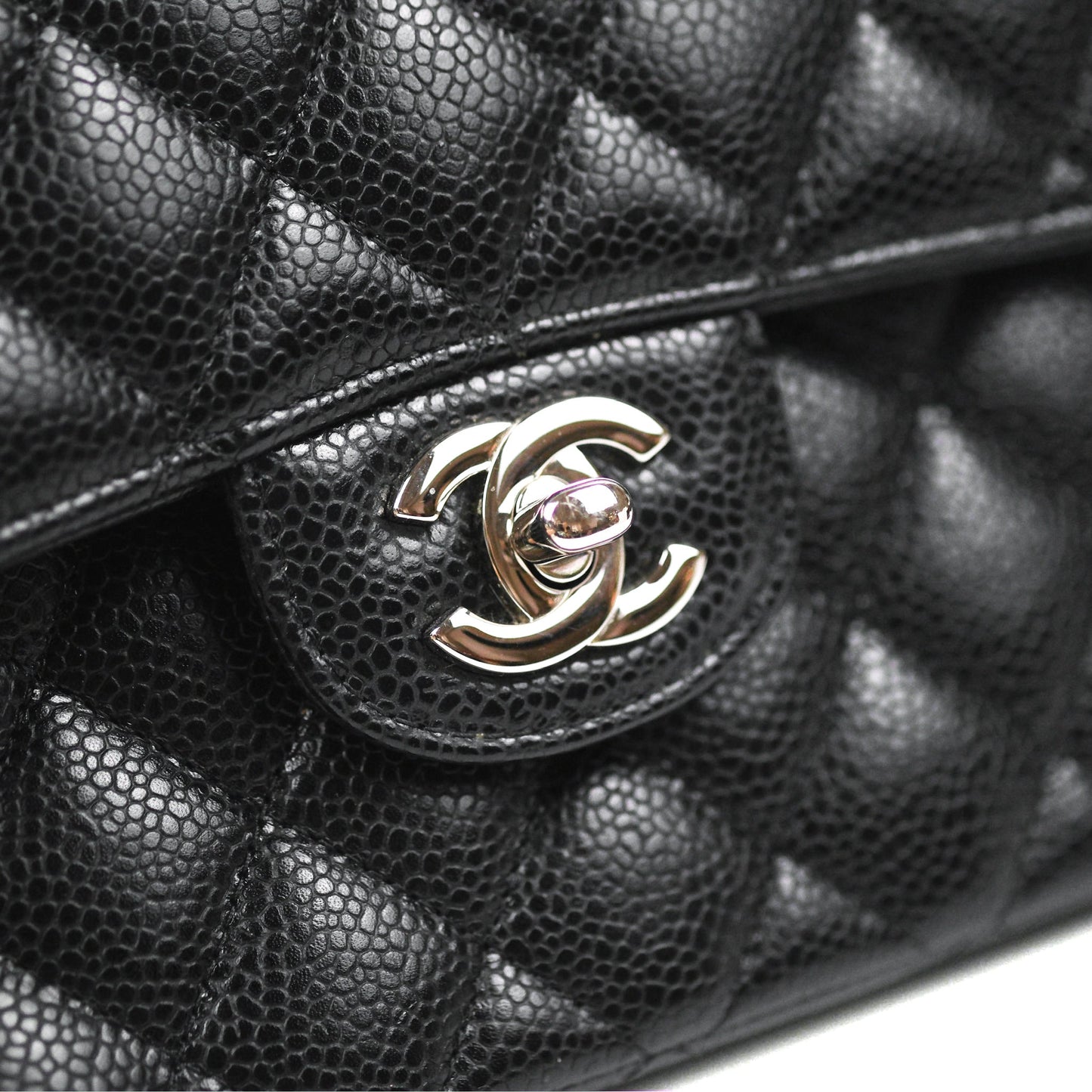 Chanel Small Classic Flap Quilted Black Caviar Silver Hardware